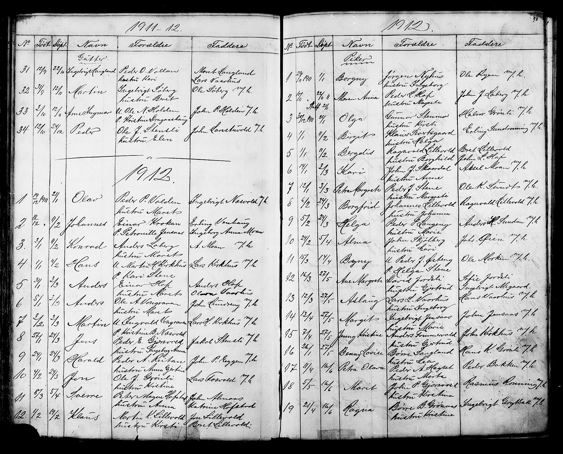 Ministerialprotokoller, klokkerbøker og fødselsregistre - Sør-Trøndelag, AV/SAT-A-1456/686/L0985: Parish register (copy) no. 686C01, 1871-1933, p. 90