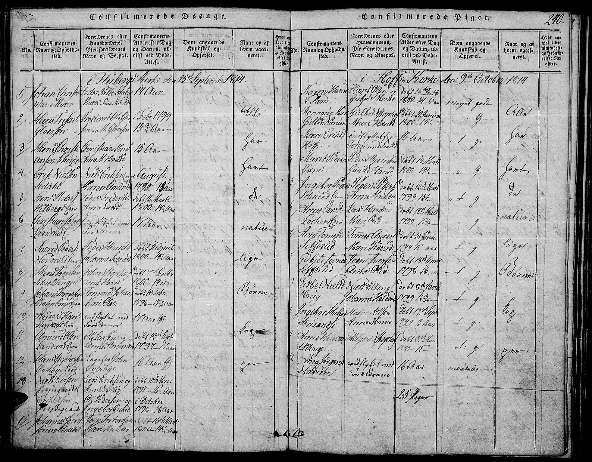 Land prestekontor, AV/SAH-PREST-120/H/Ha/Haa/L0007: Parish register (official) no. 7, 1814-1830, p. 240b