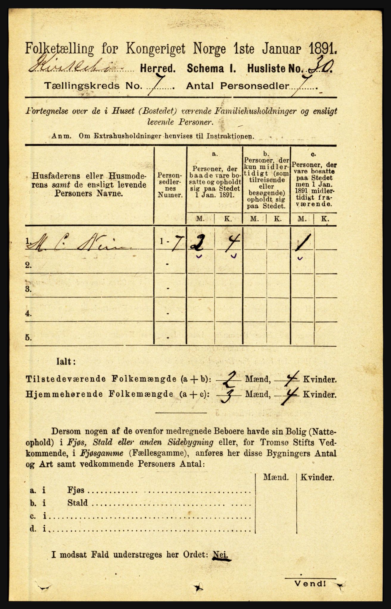 RA, 1891 census for 1416 Kyrkjebø, 1891, p. 1835