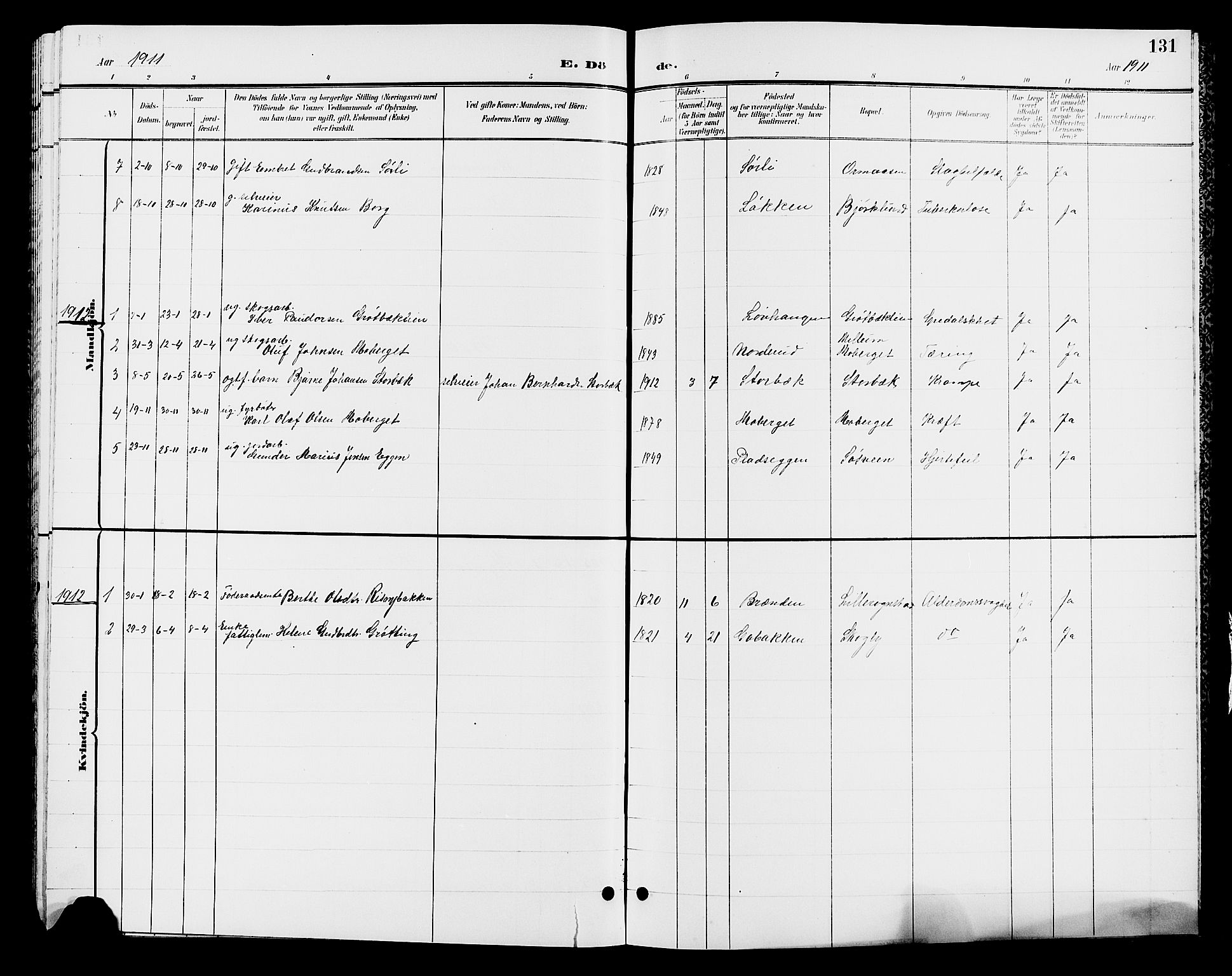 Elverum prestekontor, SAH/PREST-044/H/Ha/Hab/L0007: Parish register (copy) no. 7, 1896-1914, p. 131