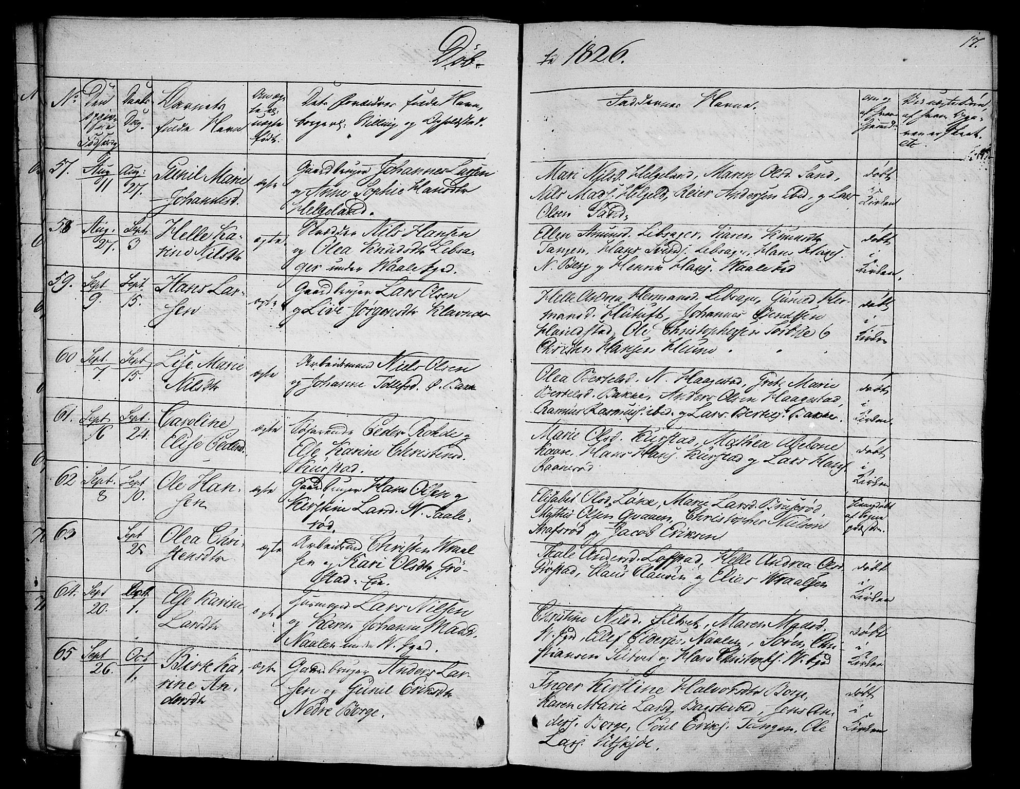 Våle kirkebøker, AV/SAKO-A-334/F/Fa/L0008: Parish register (official) no. I 8, 1824-1844, p. 17