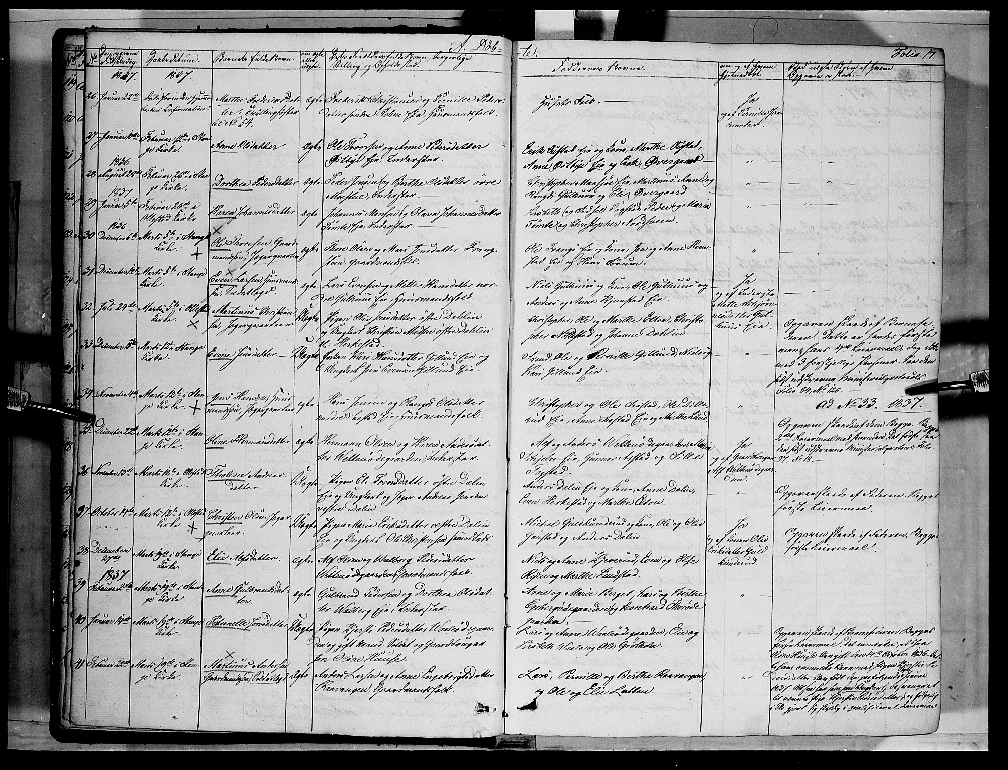 Stange prestekontor, AV/SAH-PREST-002/K/L0010: Parish register (official) no. 10, 1835-1845, p. 17