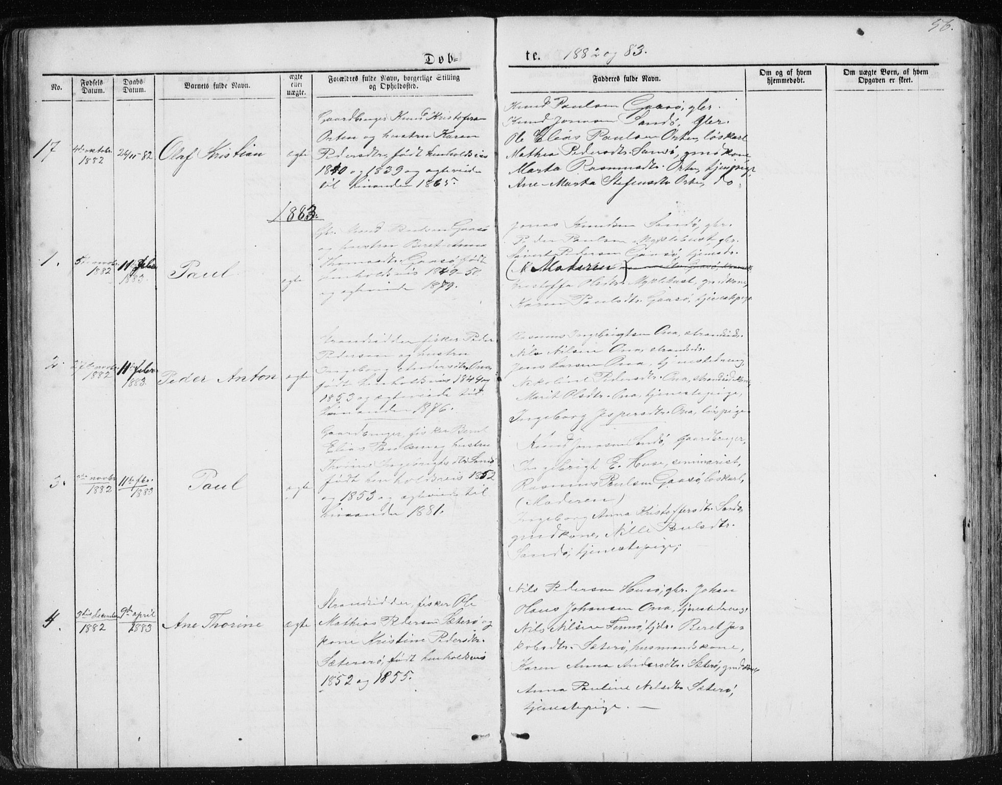 Ministerialprotokoller, klokkerbøker og fødselsregistre - Møre og Romsdal, AV/SAT-A-1454/561/L0732: Parish register (copy) no. 561C02, 1867-1900, p. 56