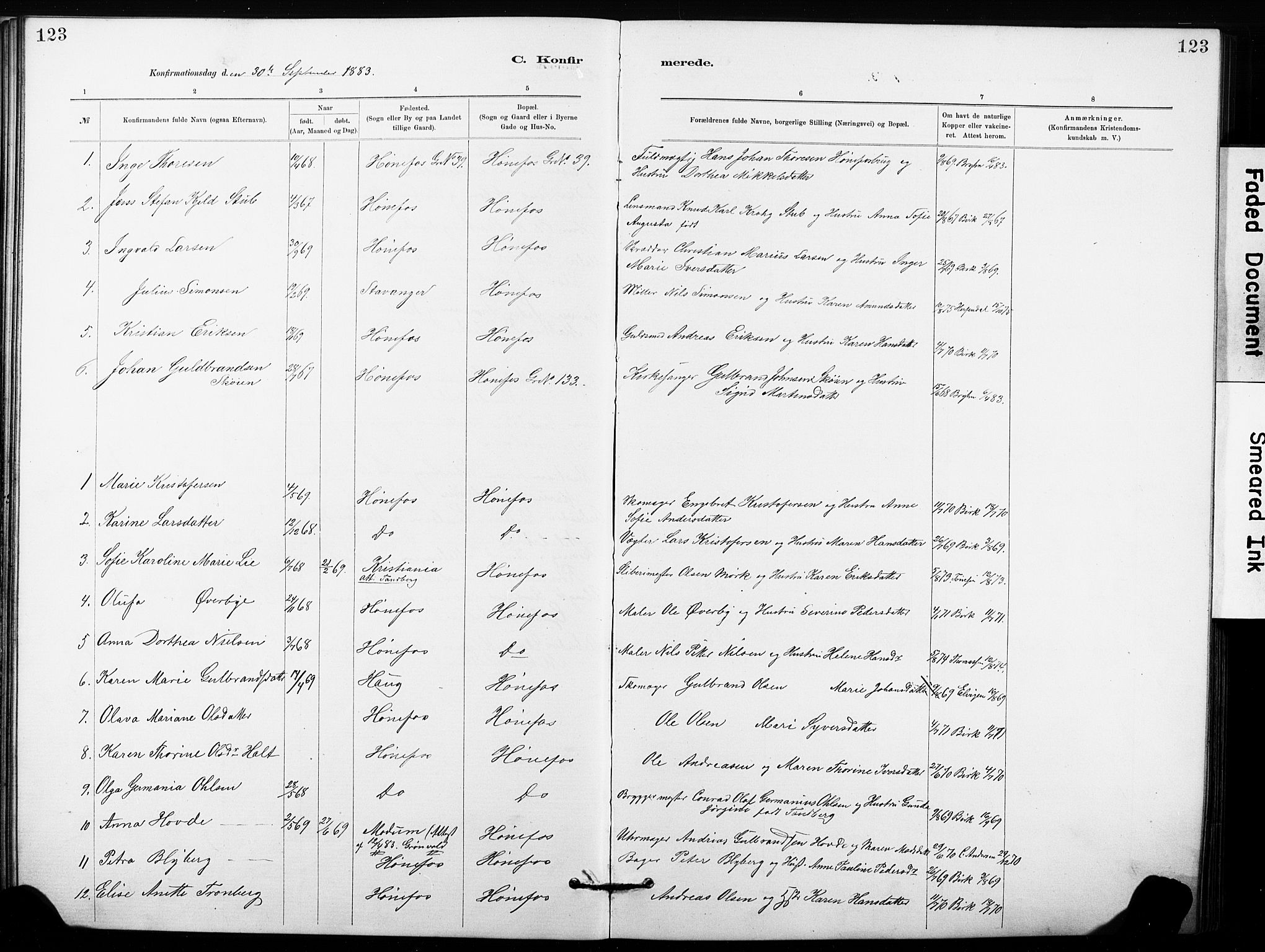 Hønefoss kirkebøker, AV/SAKO-A-609/G/Ga/L0001: Parish register (copy) no. 1, 1870-1887, p. 123