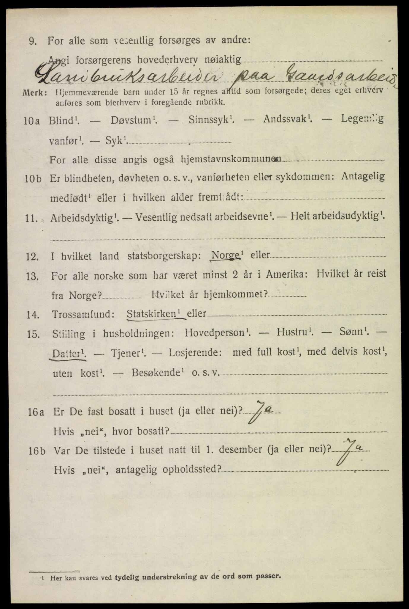 SAH, 1920 census for Kolbu, 1920, p. 2451