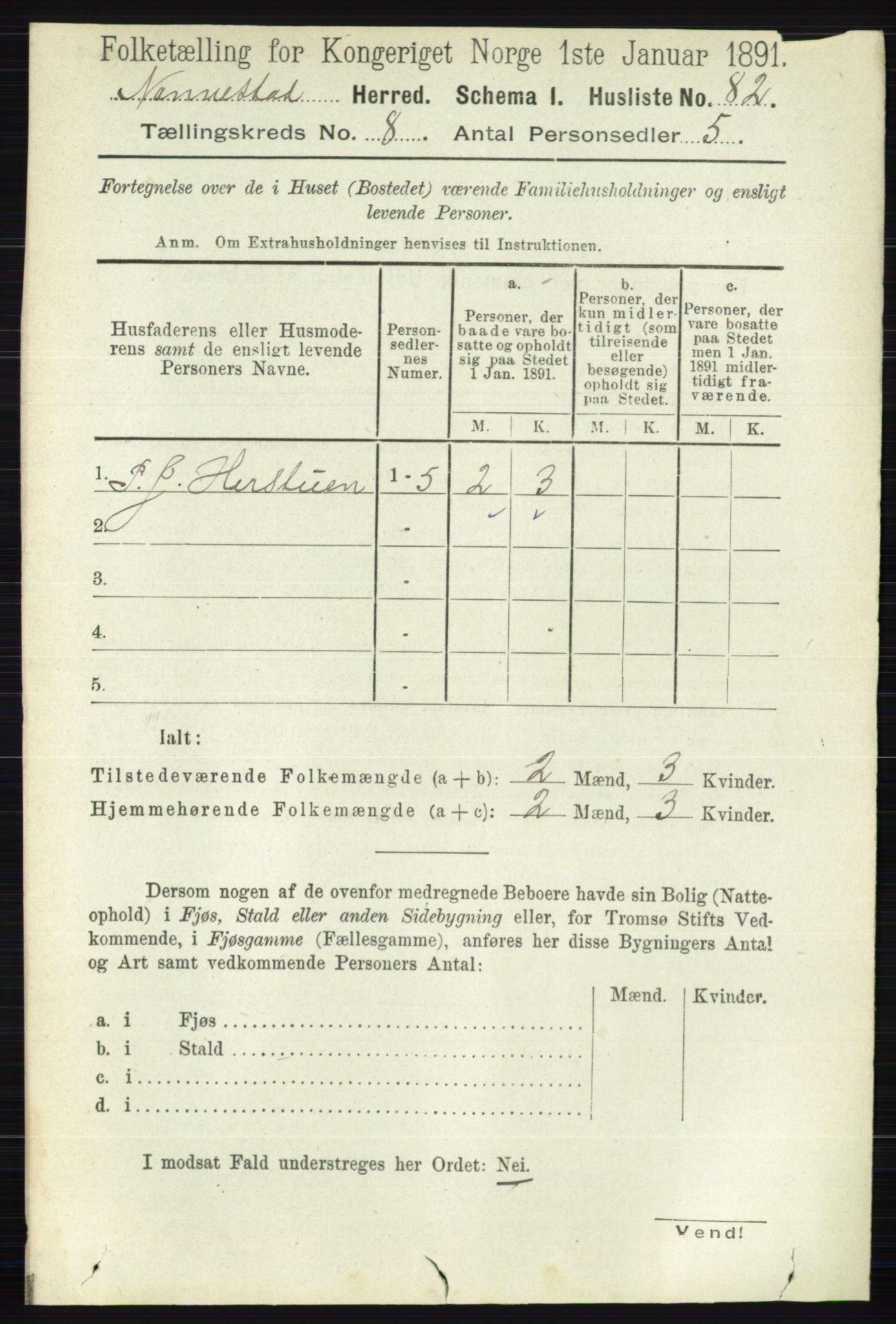RA, 1891 census for 0238 Nannestad, 1891, p. 4414