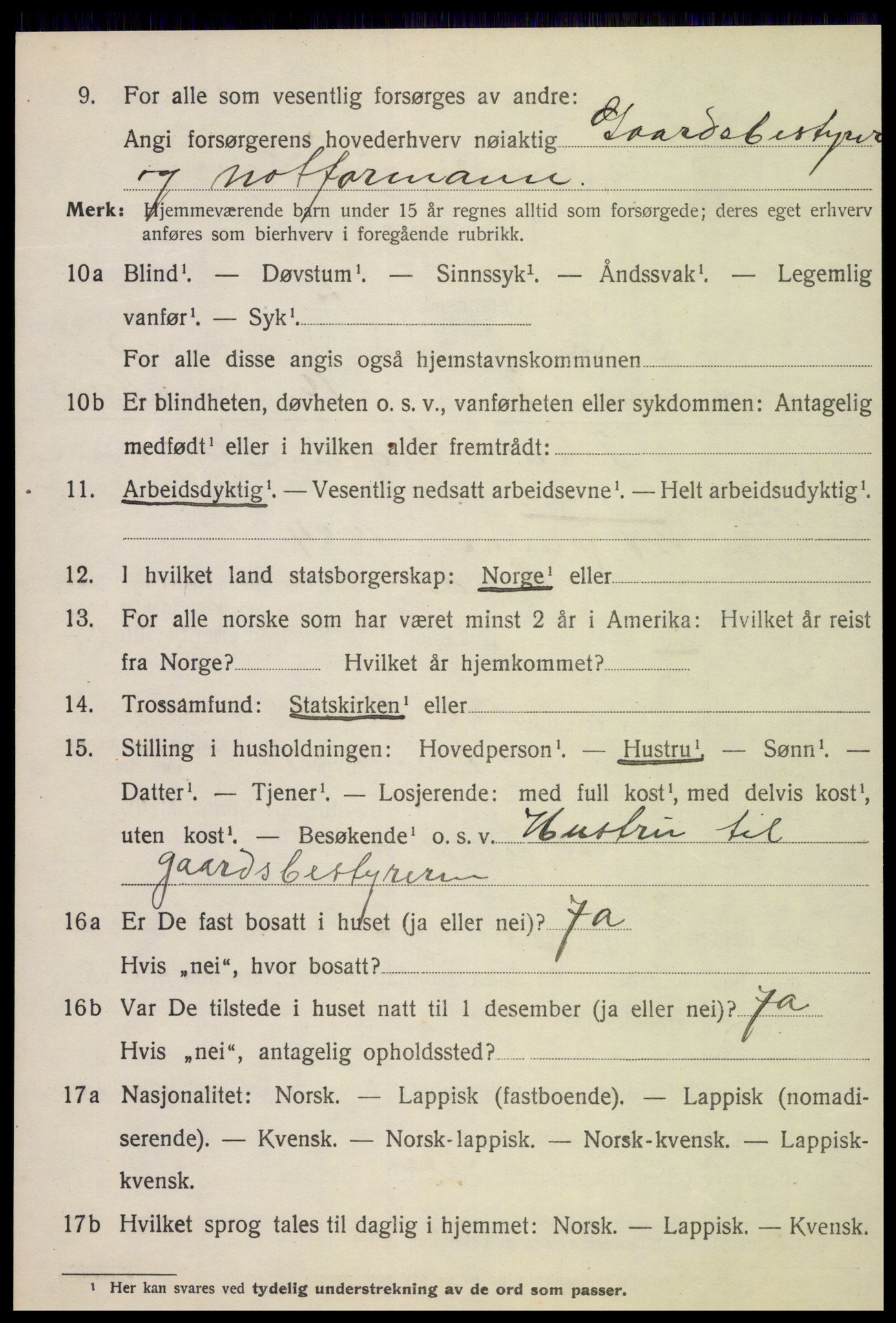 SAT, 1920 census for Leka, 1920, p. 1070