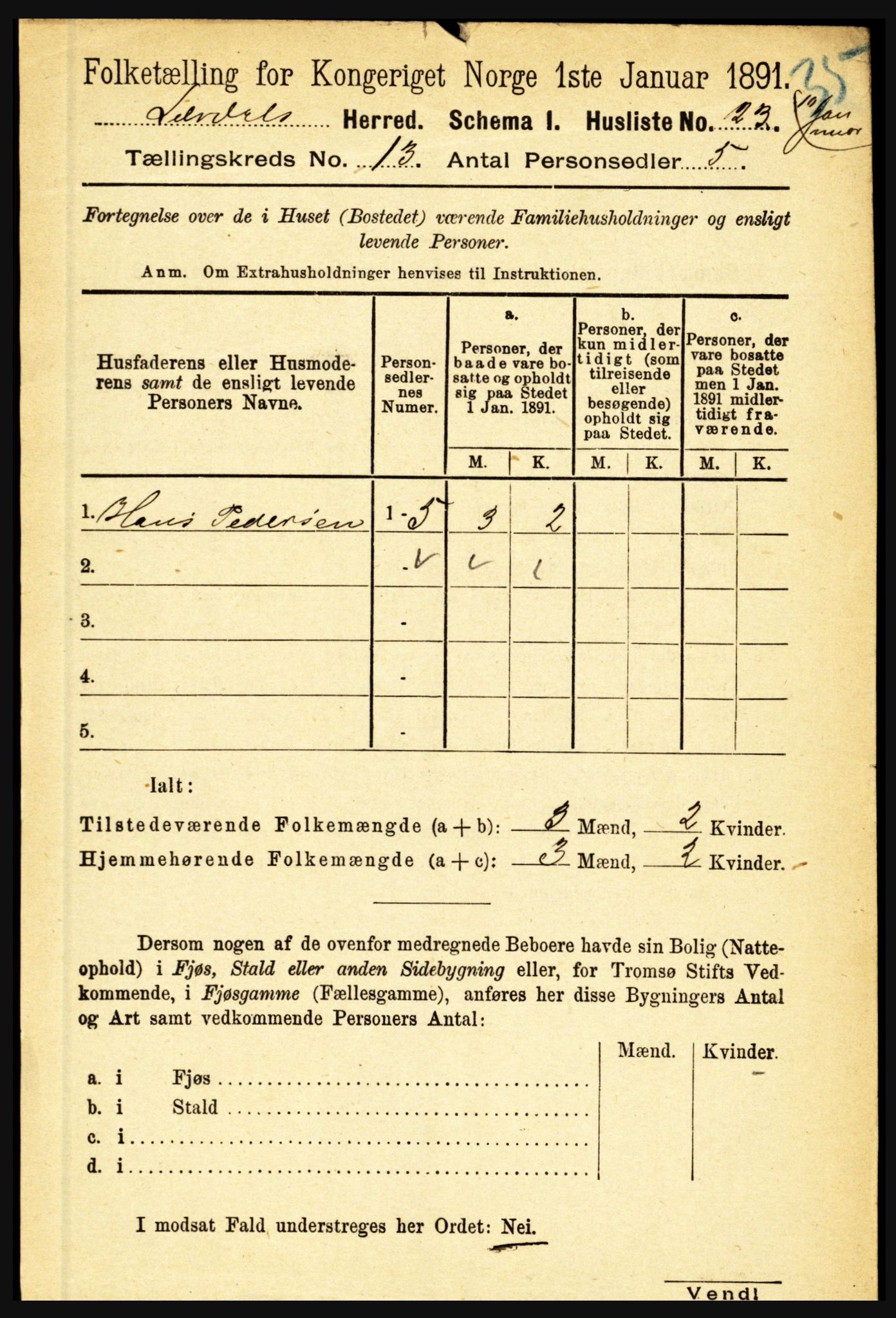 RA, 1891 census for 1422 Lærdal, 1891, p. 2755