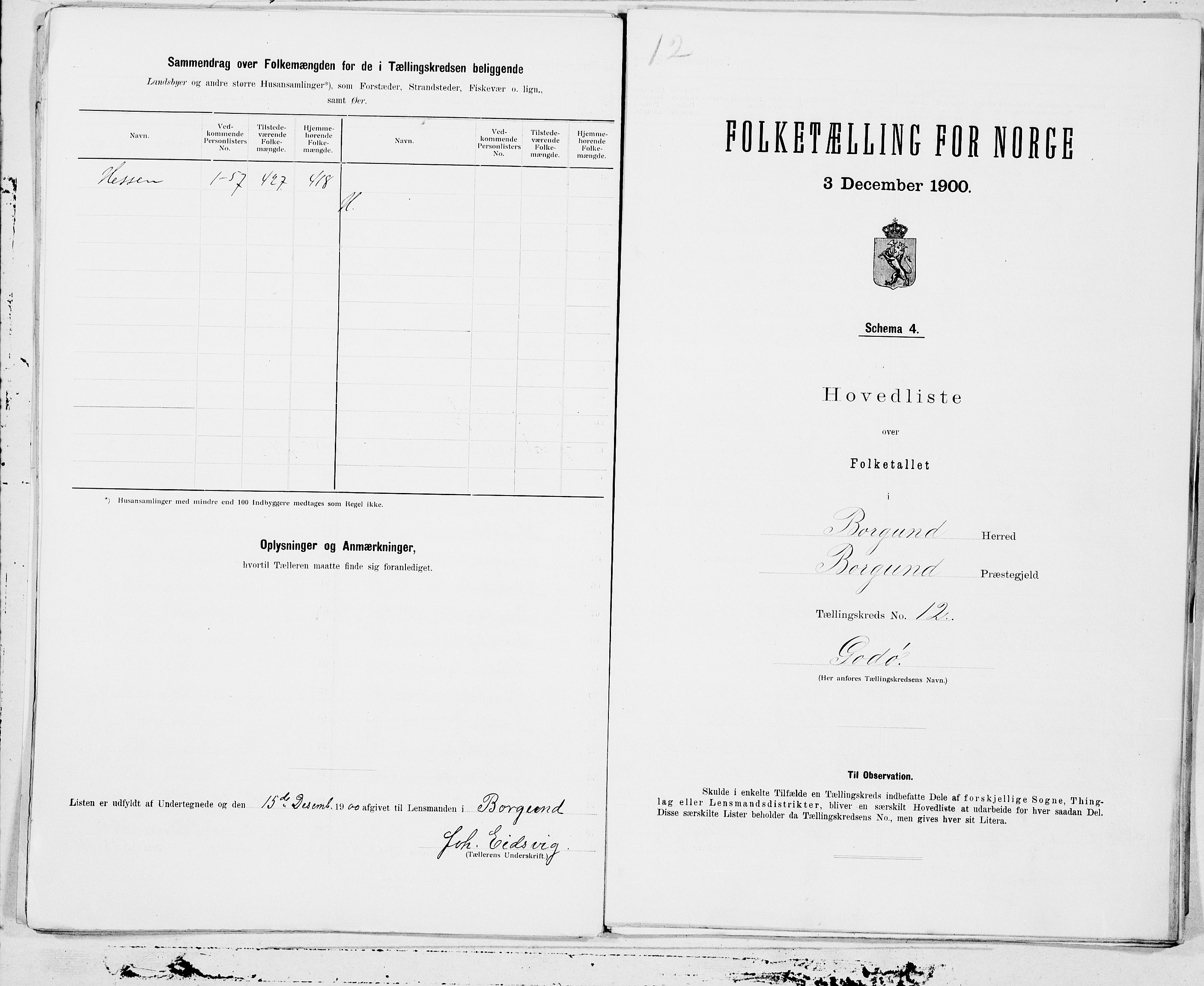 SAT, 1900 census for Borgund, 1900, p. 24