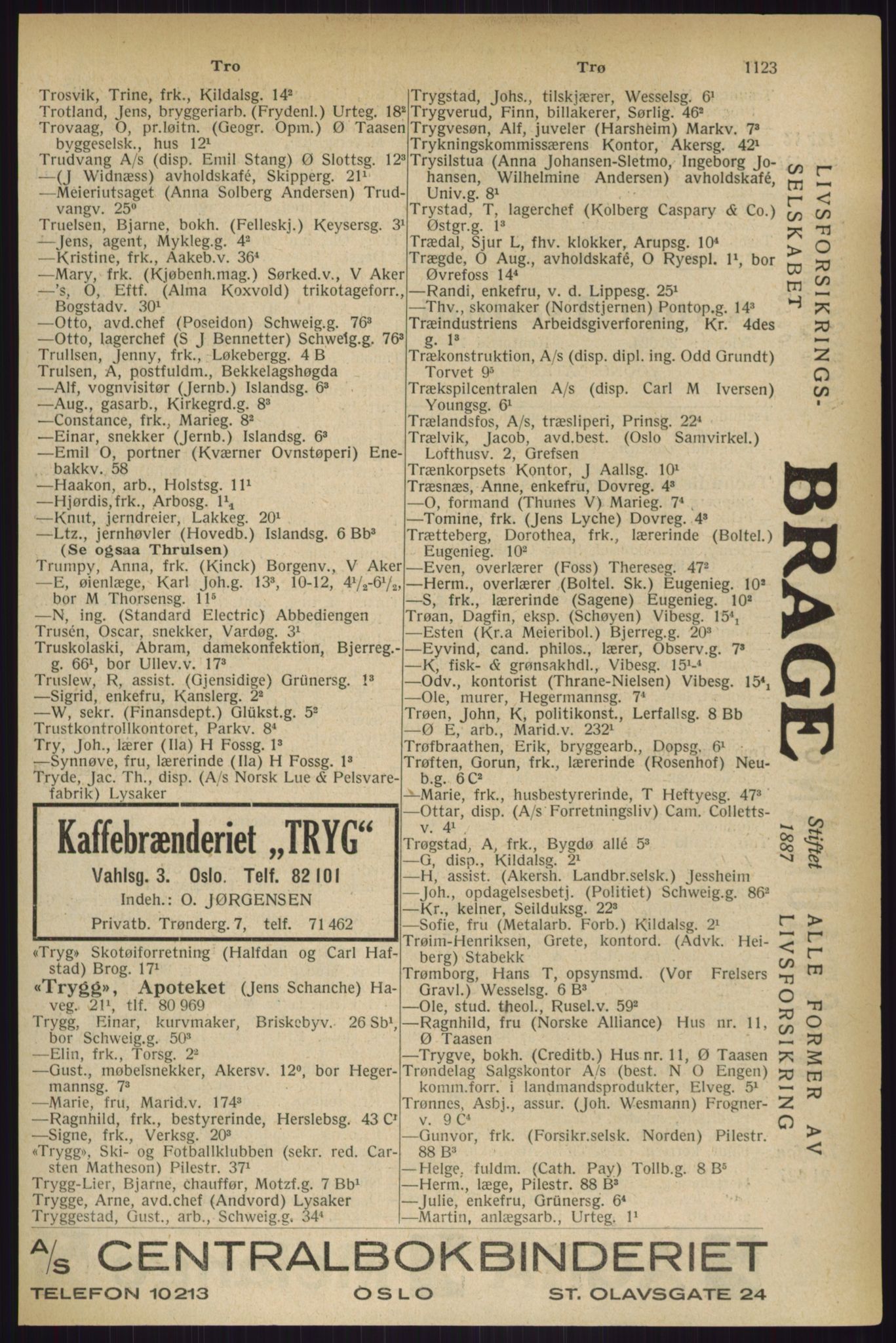 Kristiania/Oslo adressebok, PUBL/-, 1927, p. 1123