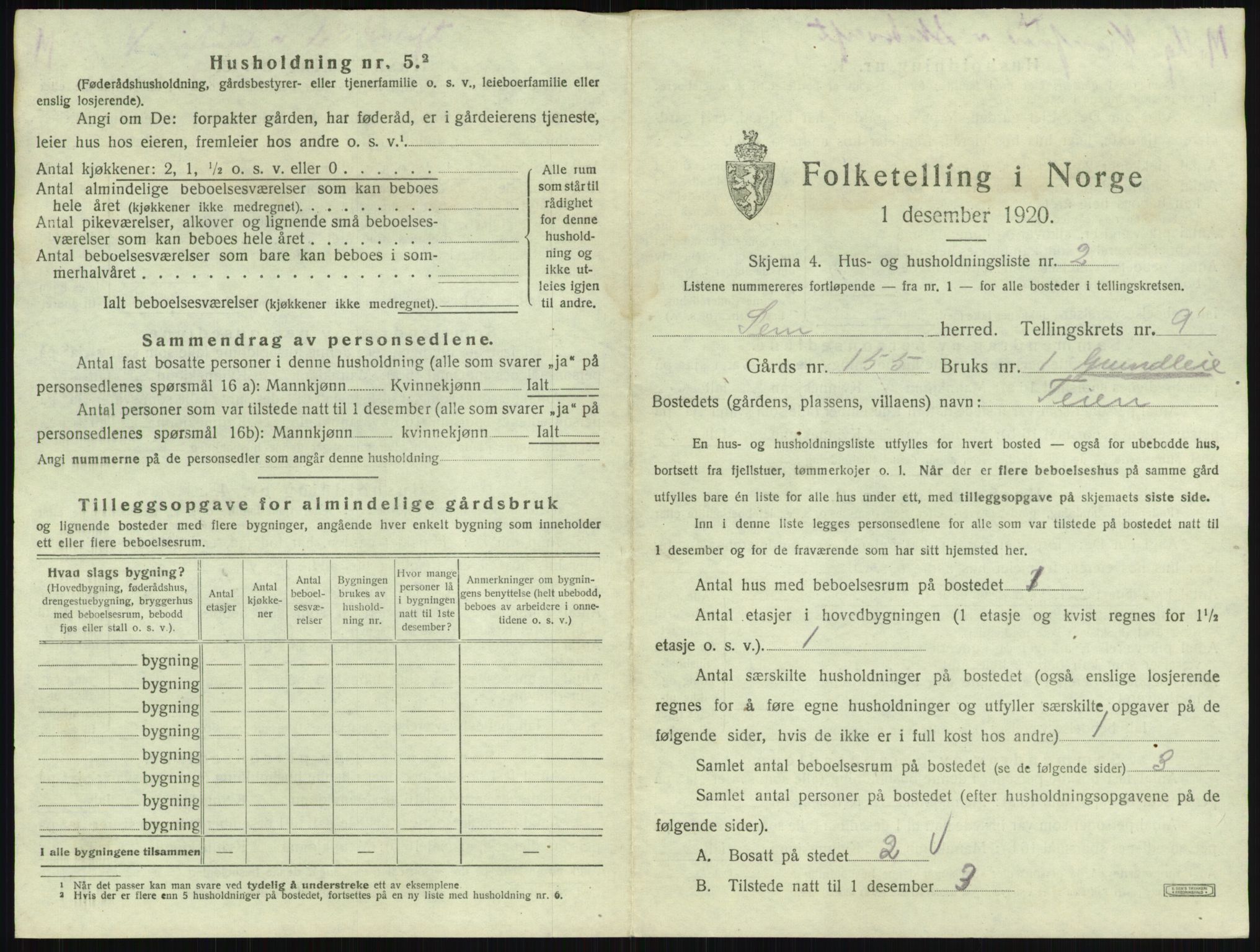 SAKO, 1920 census for Sem, 1920, p. 1958