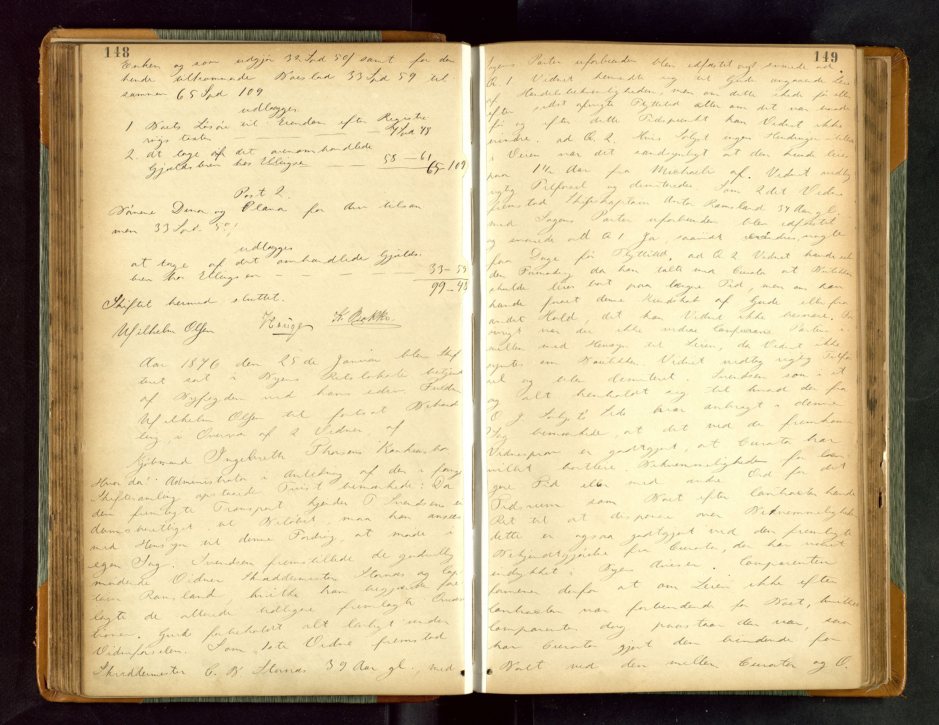 Stavanger byfogd, AV/SAST-A-101408/001/5/50/503BB/L0015: Skifteforhandlingsprotokoll, 1873-1879, p. 148-149