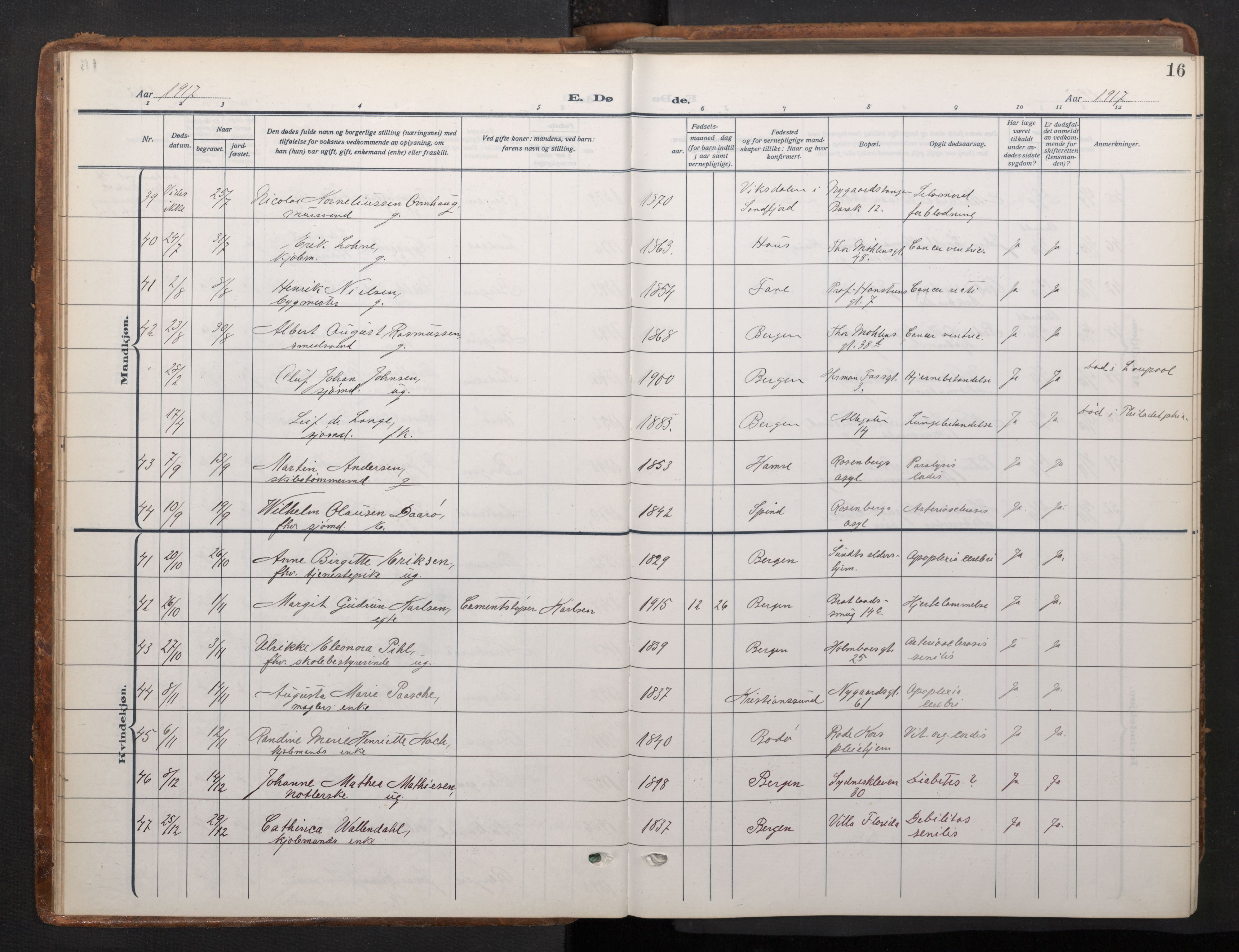 Johanneskirken sokneprestembete, AV/SAB-A-76001/H/Haa/L0020: Parish register (official) no. E 2, 1916-1951, p. 16