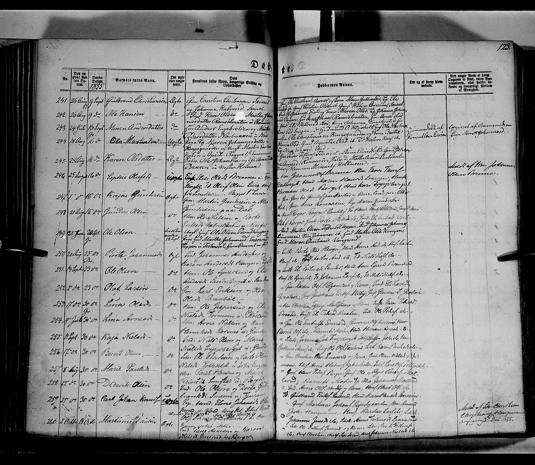 Grue prestekontor, AV/SAH-PREST-036/H/Ha/Haa/L0008: Parish register (official) no. 8, 1847-1858, p. 123