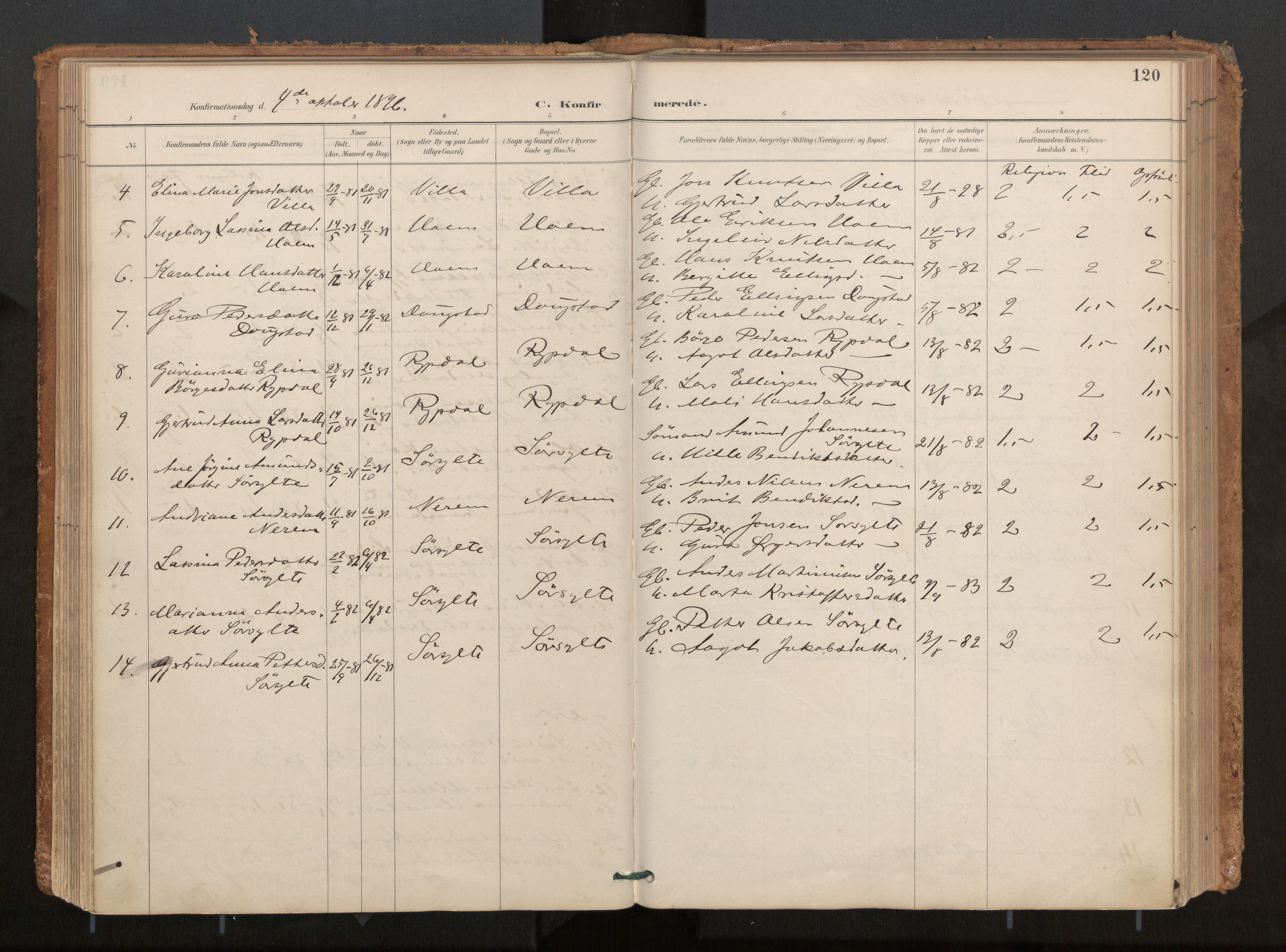 Ministerialprotokoller, klokkerbøker og fødselsregistre - Møre og Romsdal, AV/SAT-A-1454/541/L0545a: Parish register (official) no. 541A03, 1887-1912, p. 120