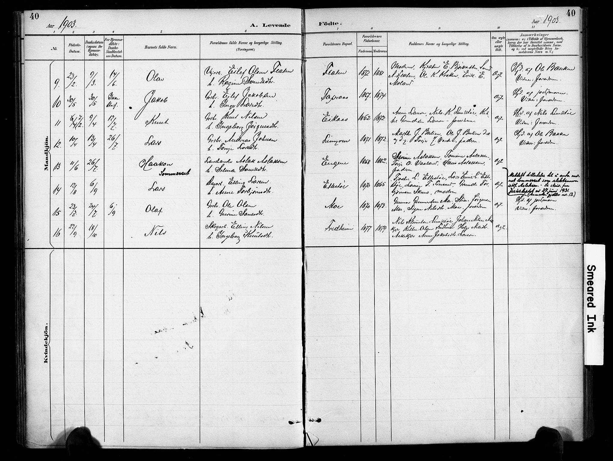 Gjerstad sokneprestkontor, AV/SAK-1111-0014/F/Fa/Fab/L0005: Parish register (official) no. A 5, 1891-1908, p. 40