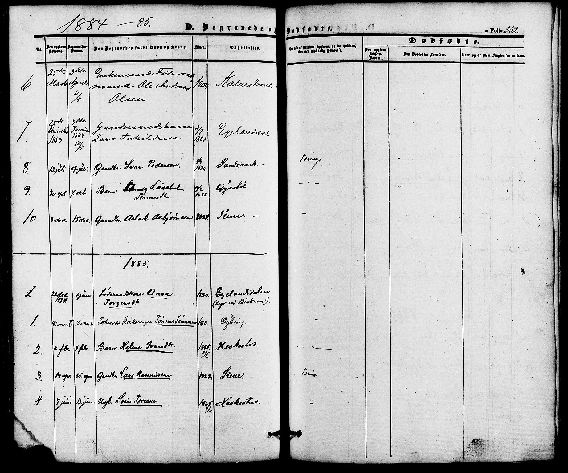 Lund sokneprestkontor, AV/SAST-A-101809/S06/L0010: Parish register (official) no. A 9, 1854-1886, p. 352