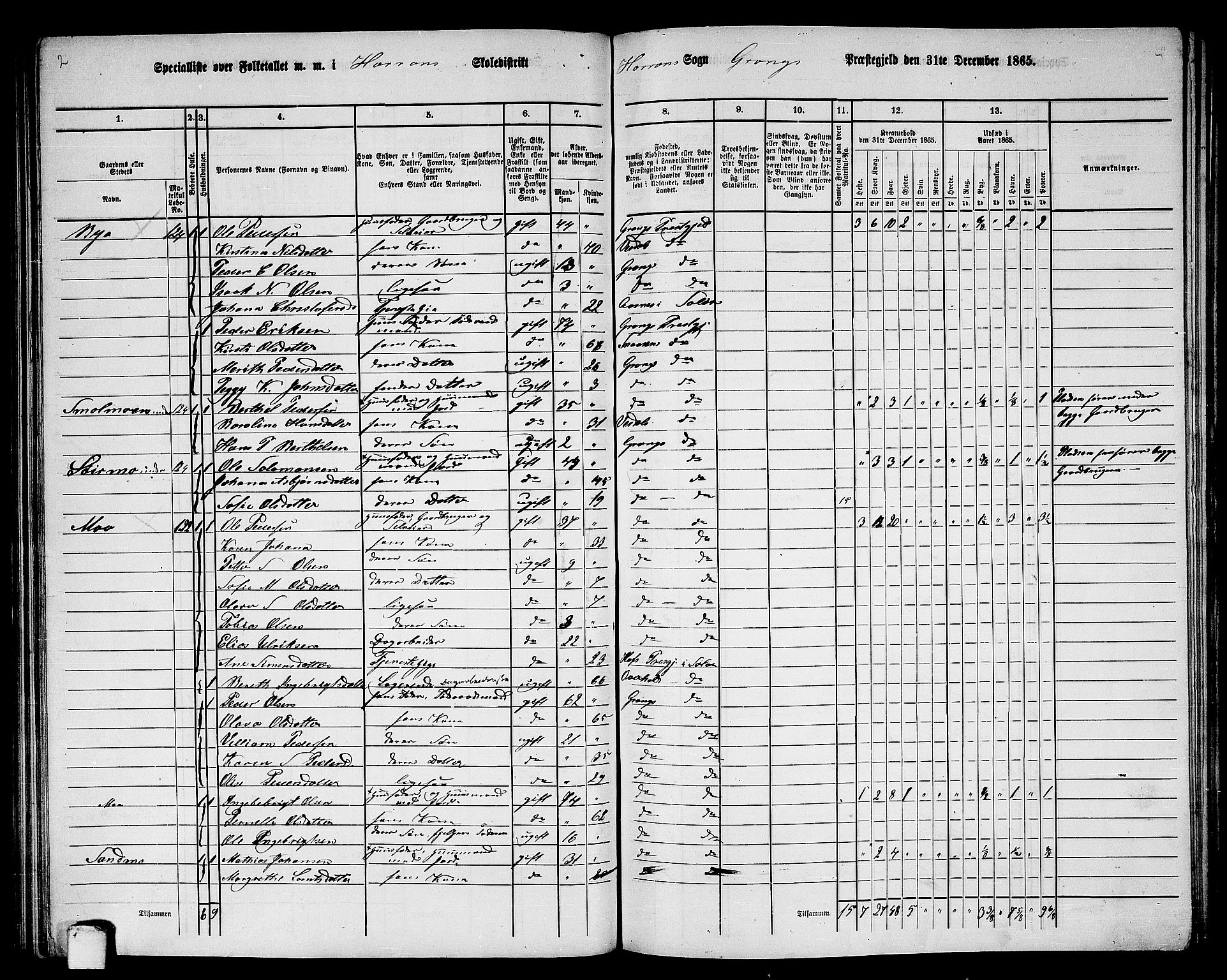 RA, 1865 census for Grong, 1865, p. 110