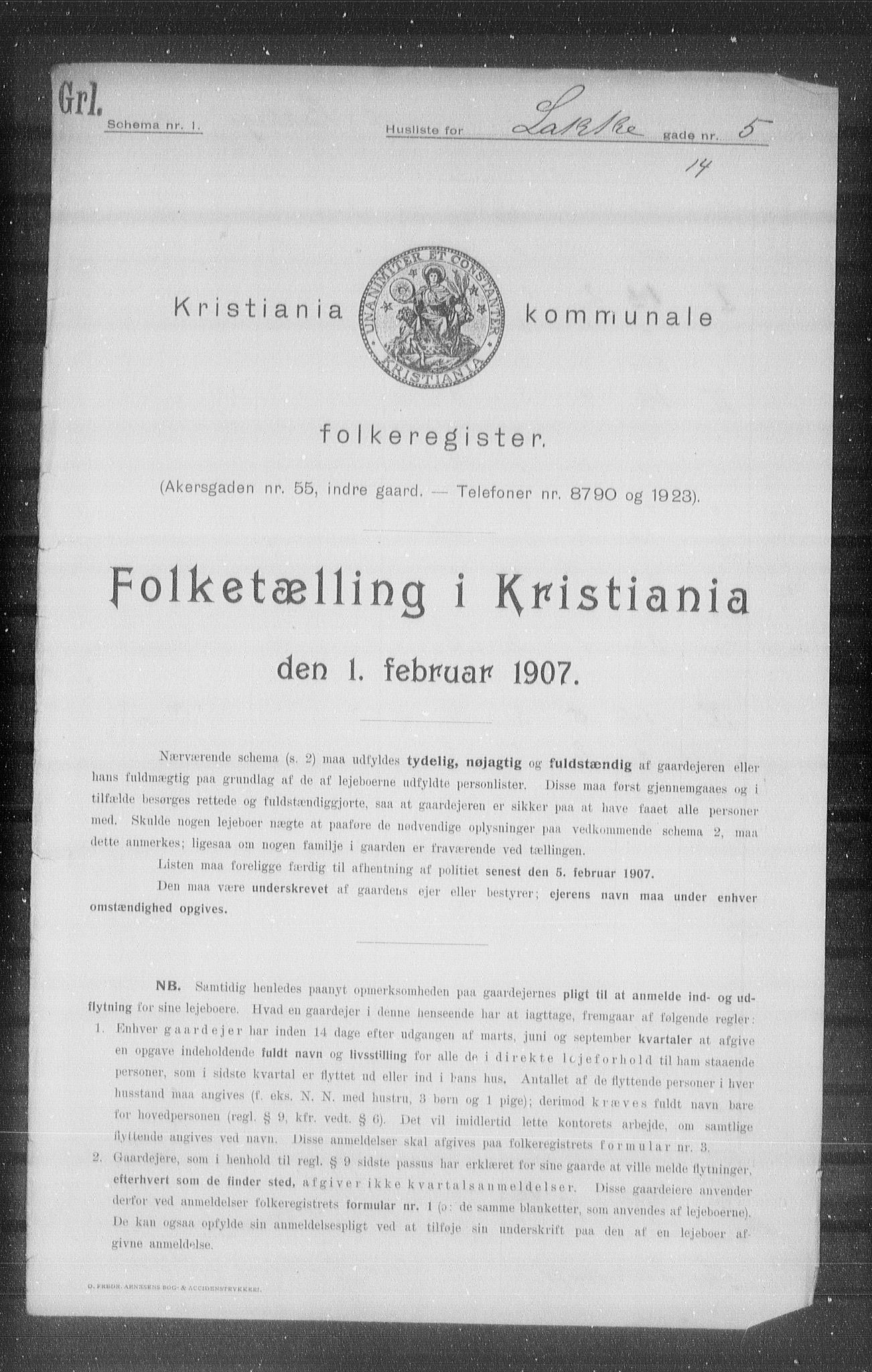 OBA, Municipal Census 1907 for Kristiania, 1907, p. 28238