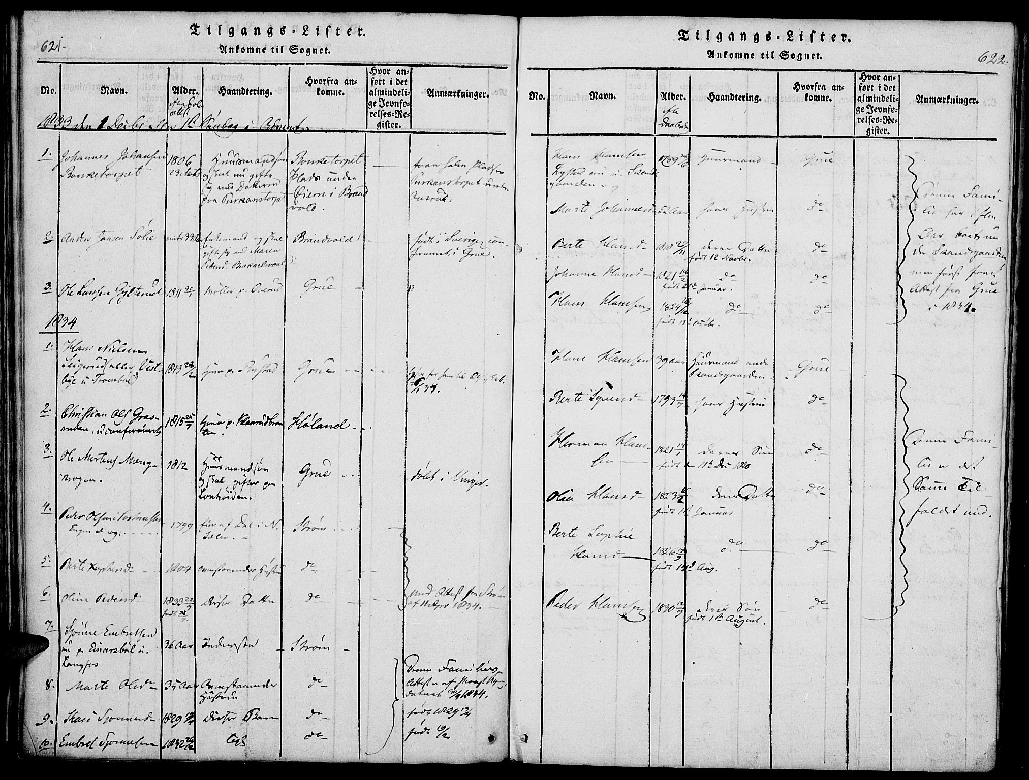 Vinger prestekontor, SAH/PREST-024/H/Ha/Haa/L0006: Parish register (official) no. 6, 1814-1825, p. 621-622