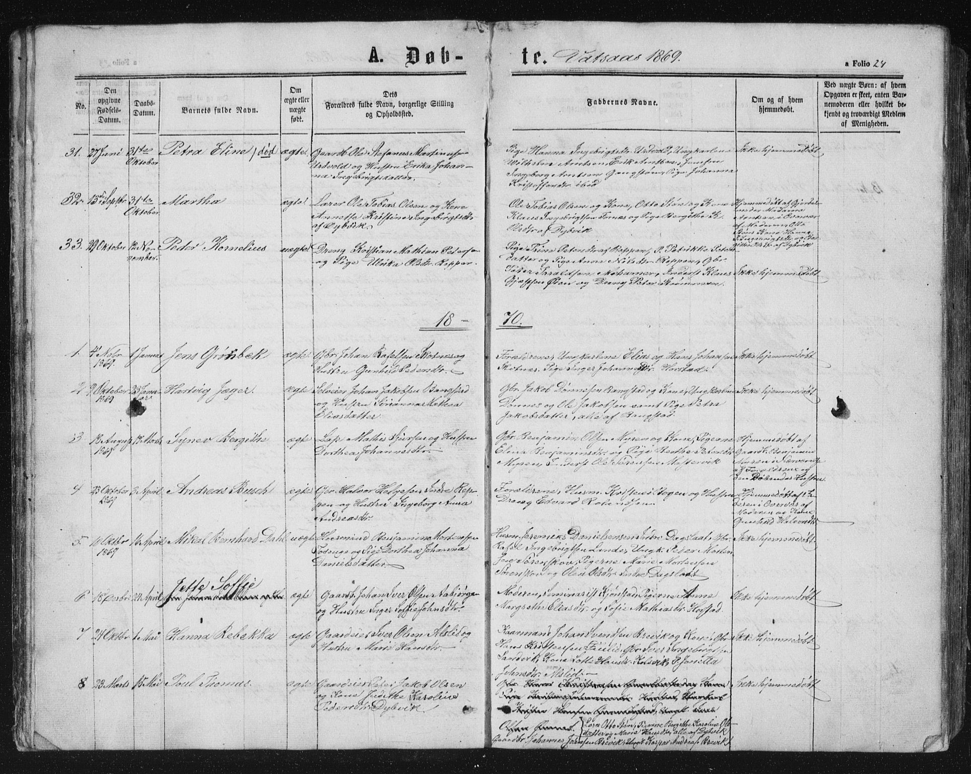 Ministerialprotokoller, klokkerbøker og fødselsregistre - Nordland, AV/SAT-A-1459/810/L0158: Parish register (copy) no. 810C02 /1, 1863-1883, p. 24