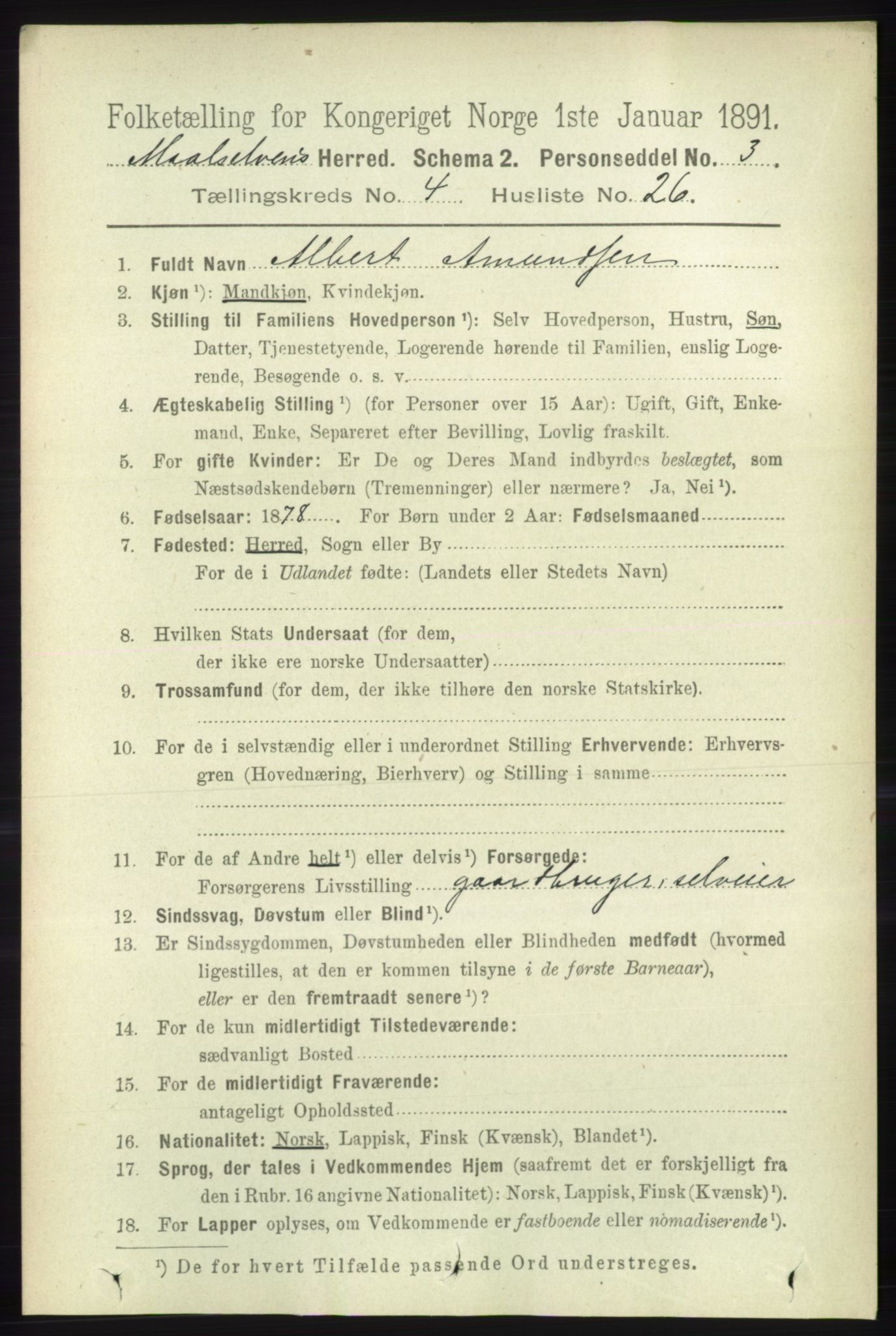 RA, 1891 census for 1924 Målselv, 1891, p. 1269