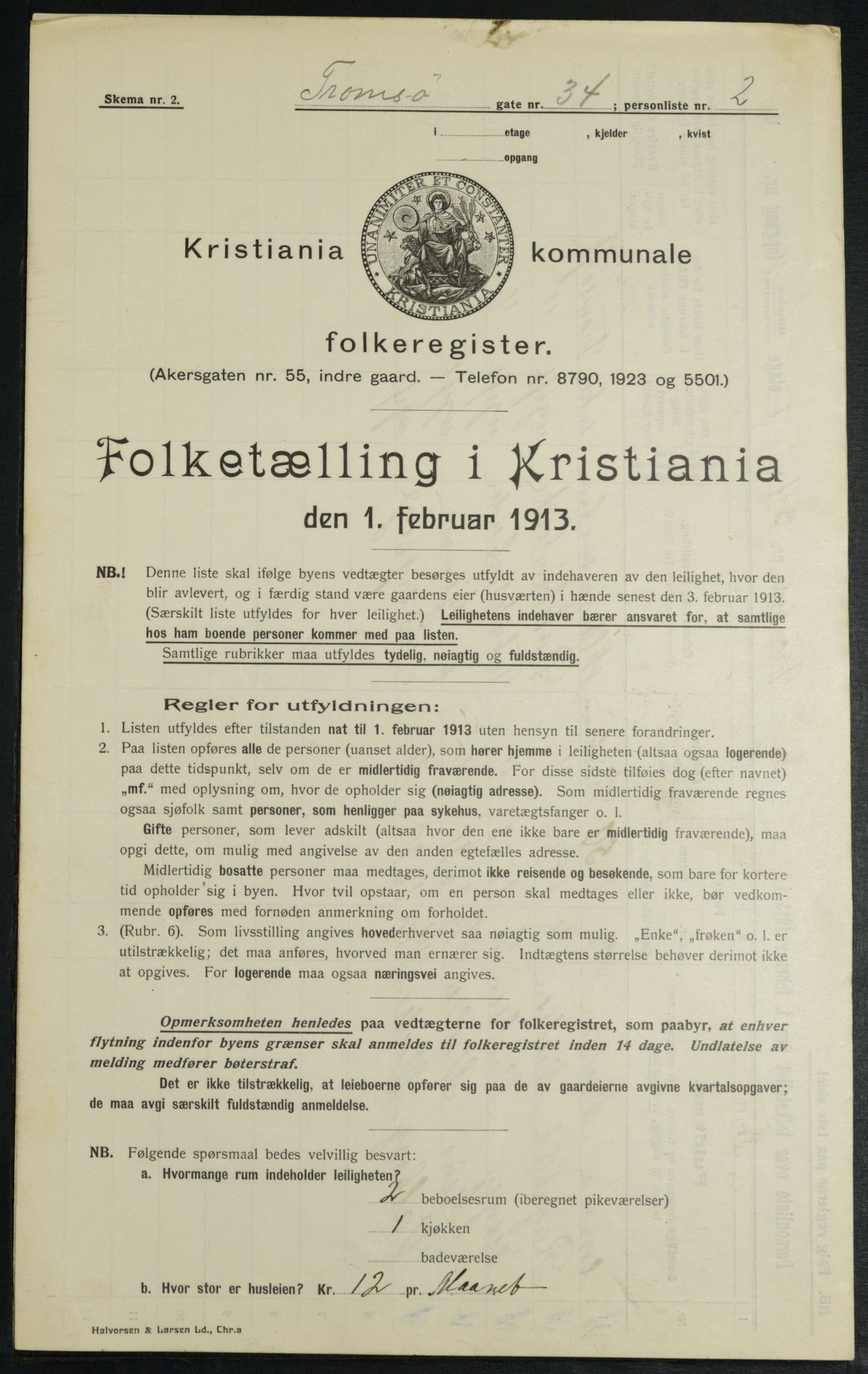 OBA, Municipal Census 1913 for Kristiania, 1913, p. 115940