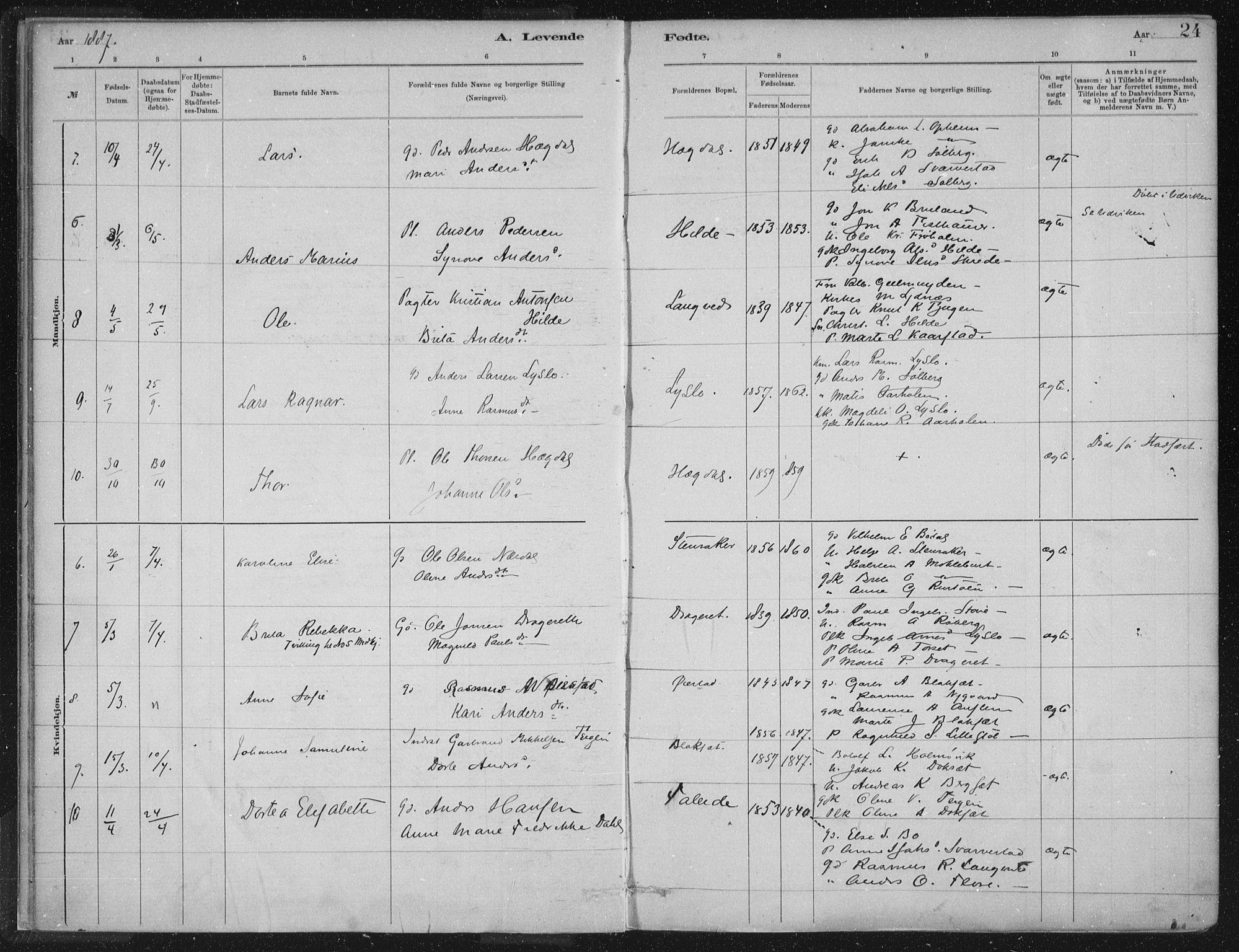 Innvik sokneprestembete, AV/SAB-A-80501: Parish register (official) no. B  1, 1879-1902, p. 24