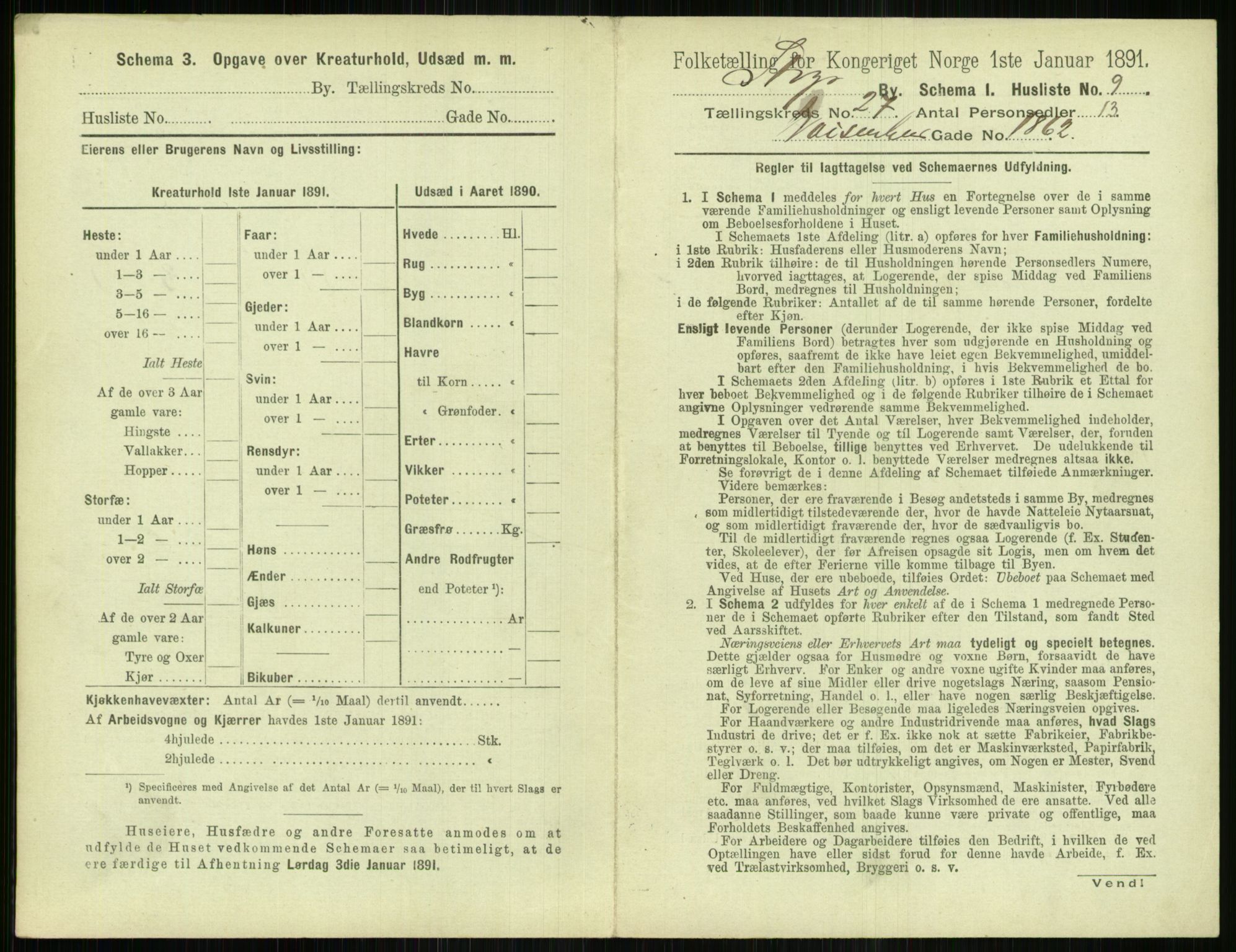 RA, 1891 census for 1103 Stavanger, 1891, p. 4963