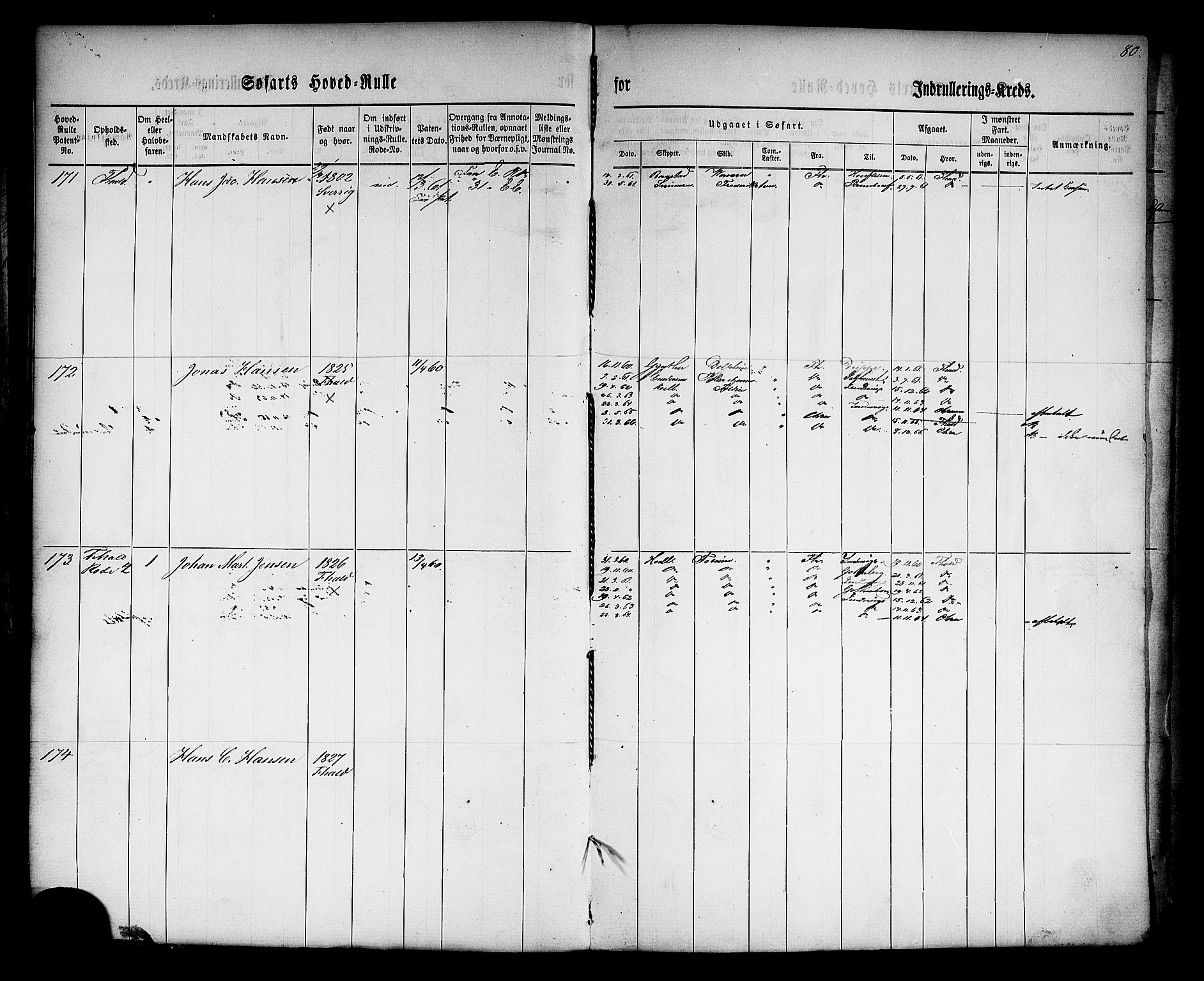 Halden mønstringskontor, SAO/A-10569a/F/Fc/Fcb/L0001: Hovedrulle, 1860, p. 82