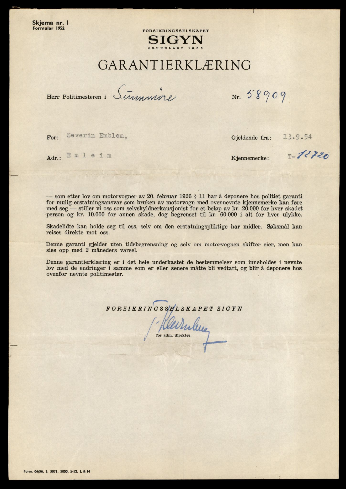 Møre og Romsdal vegkontor - Ålesund trafikkstasjon, AV/SAT-A-4099/F/Fe/L0035: Registreringskort for kjøretøy T 12653 - T 12829, 1927-1998, p. 1284