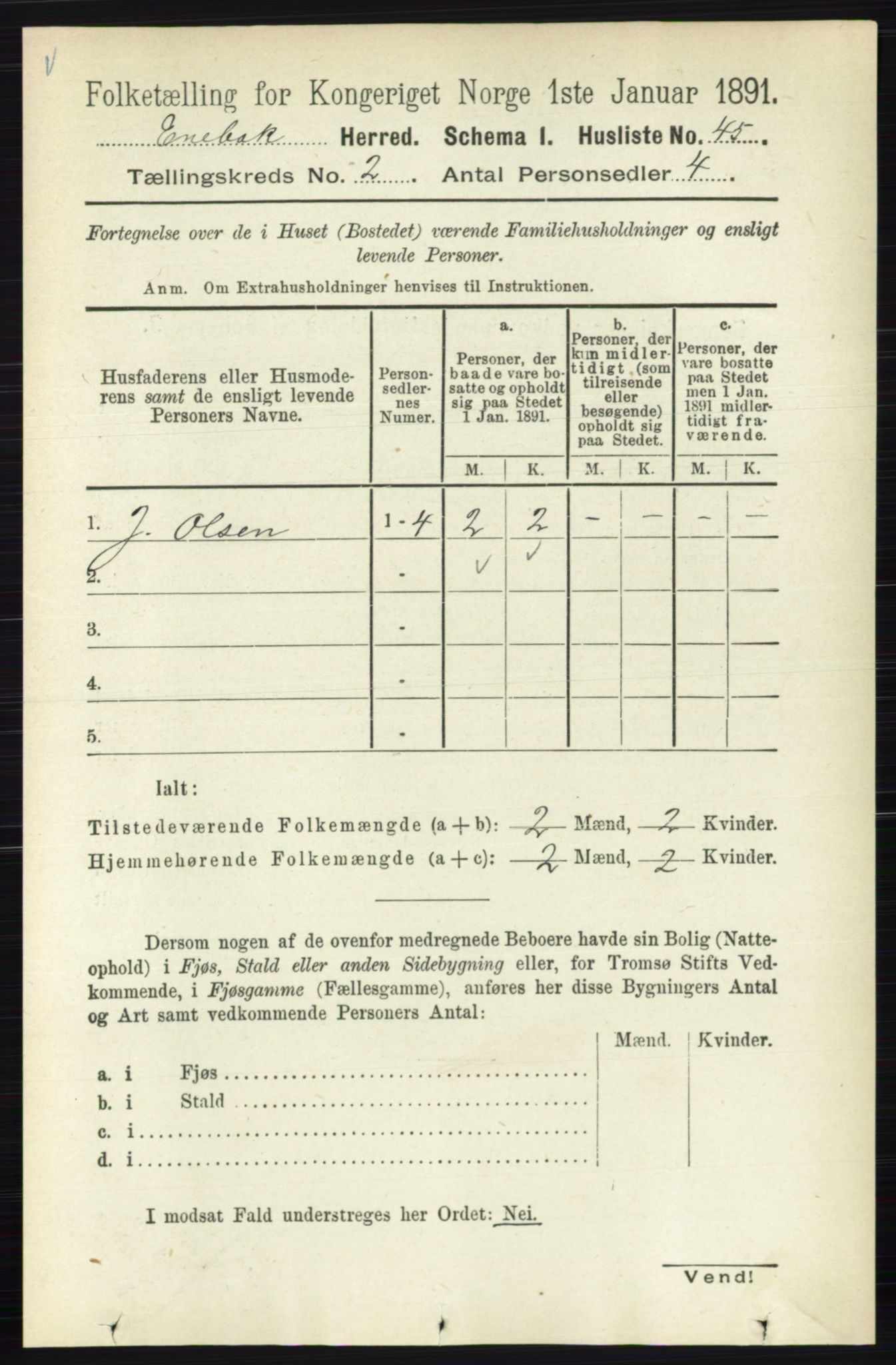 RA, 1891 census for 0229 Enebakk, 1891, p. 751