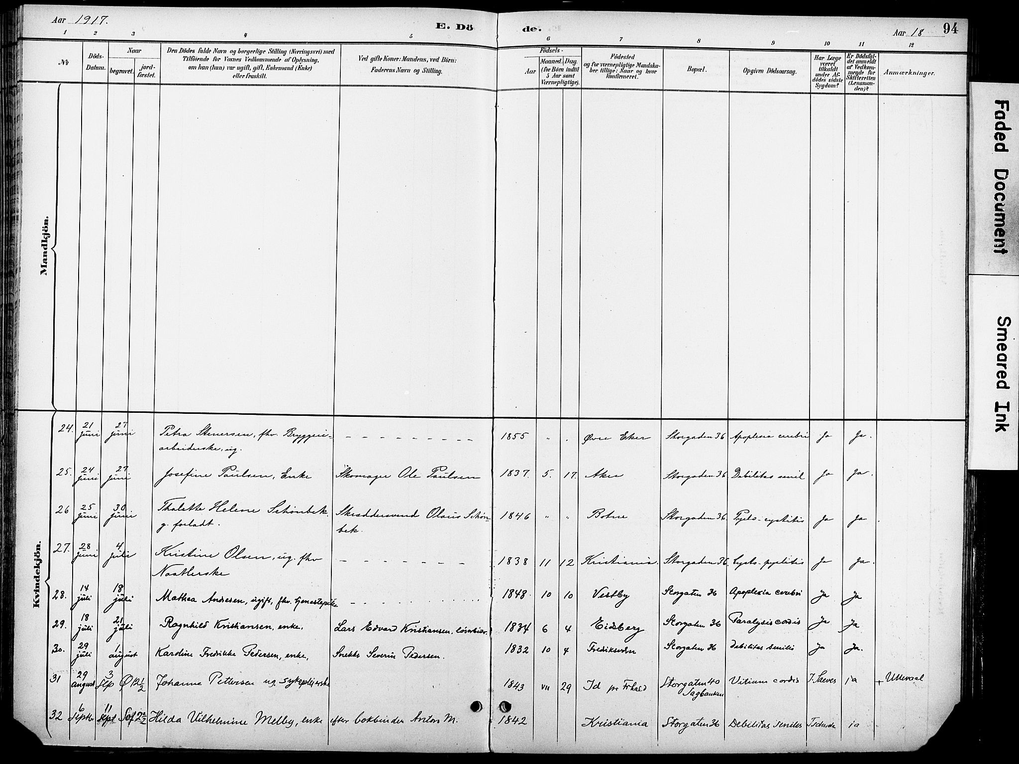 Krohgstøtten sykehusprest Kirkebøker, AV/SAO-A-10854/F/Fa/L0003: Parish register (official) no. 3, 1890-1935, p. 94