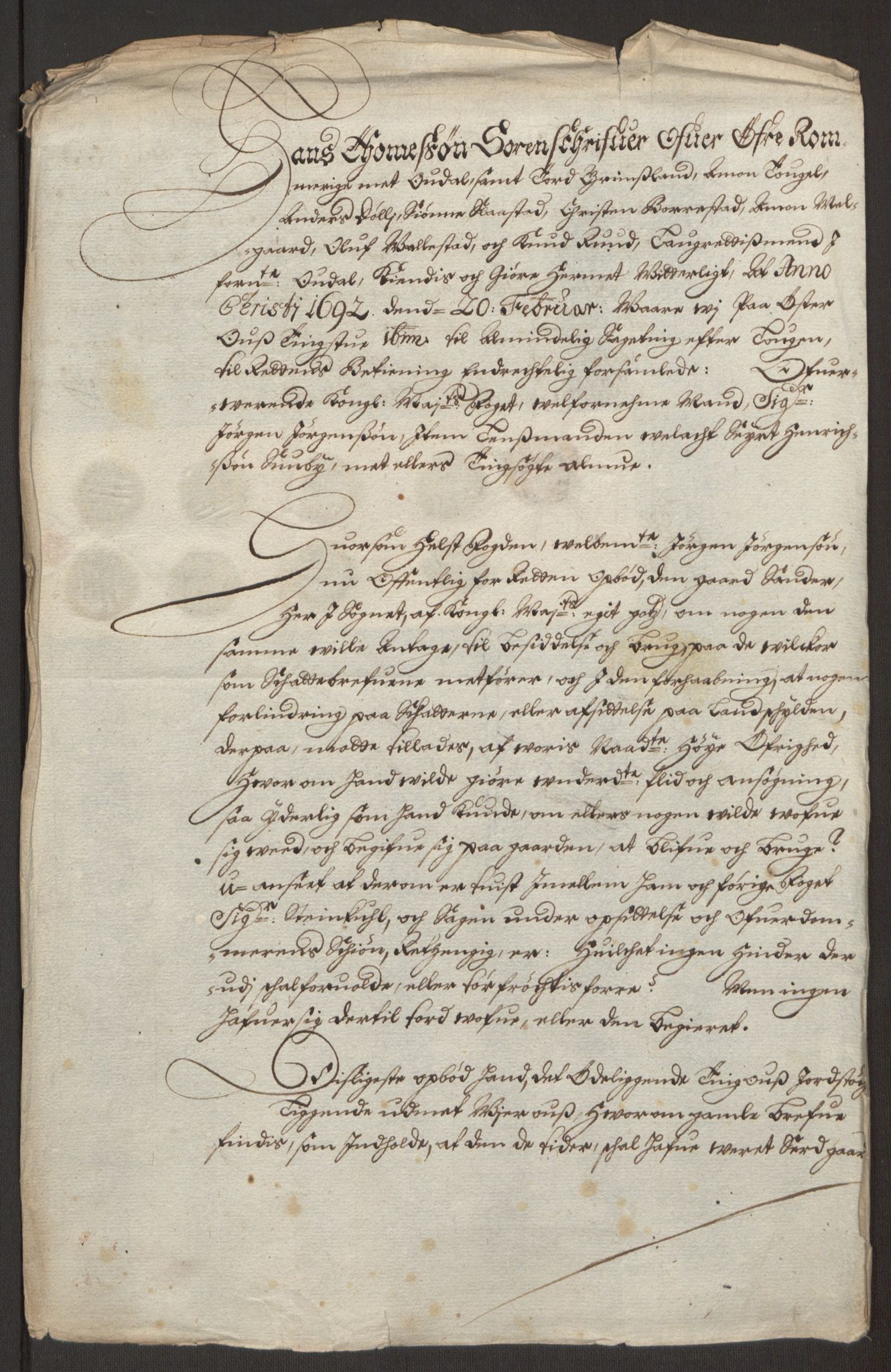 Rentekammeret inntil 1814, Reviderte regnskaper, Fogderegnskap, AV/RA-EA-4092/R13/L0830: Fogderegnskap Solør, Odal og Østerdal, 1692, p. 415