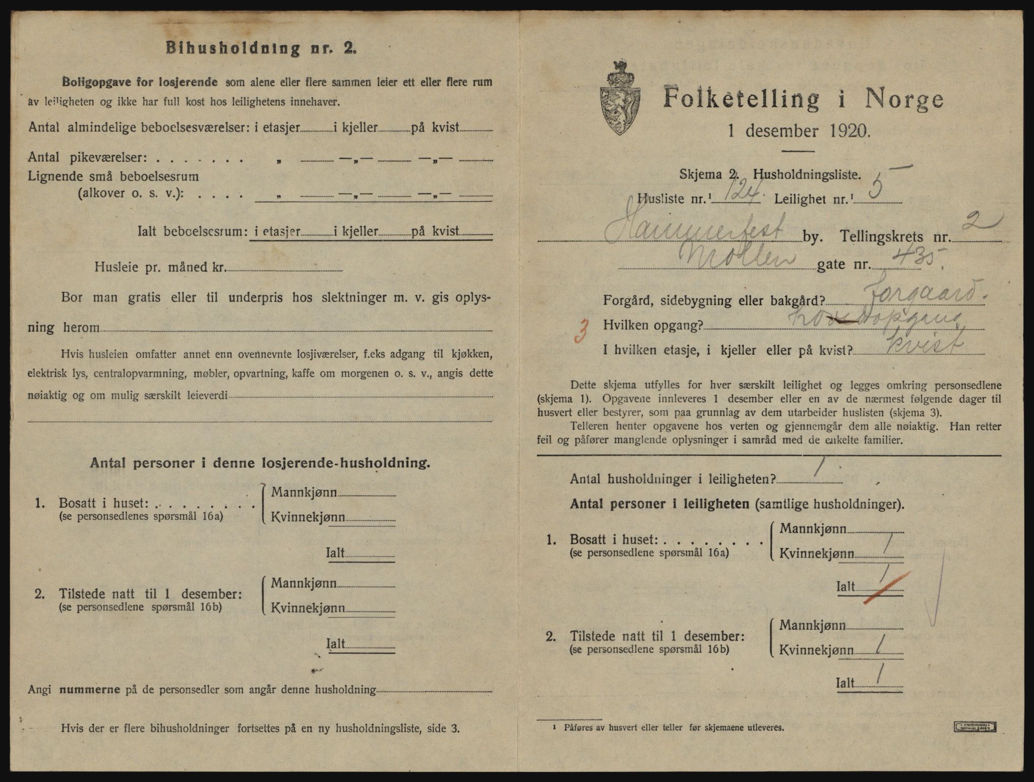SATØ, 1920 census for Hammerfest, 1920, p. 2282