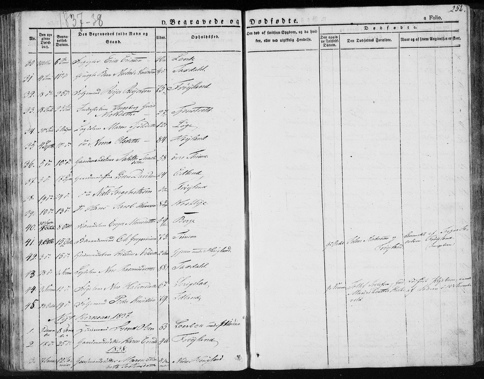 Lye sokneprestkontor, AV/SAST-A-101794/001/30BA/L0004: Parish register (official) no. A 4, 1826-1841, p. 256