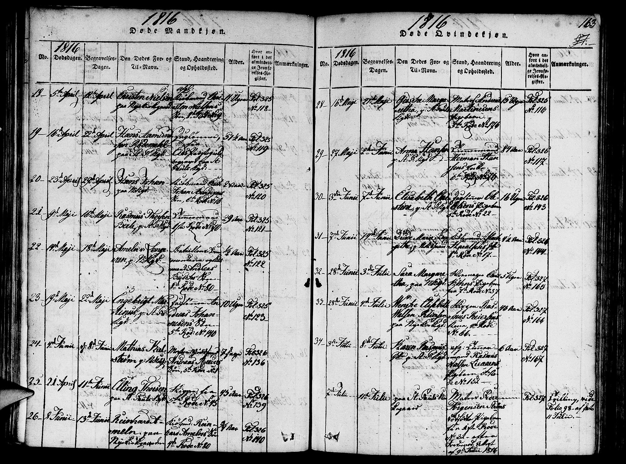 Nykirken Sokneprestembete, AV/SAB-A-77101/H/Haa/L0011: Parish register (official) no. A 11, 1816-1821, p. 163