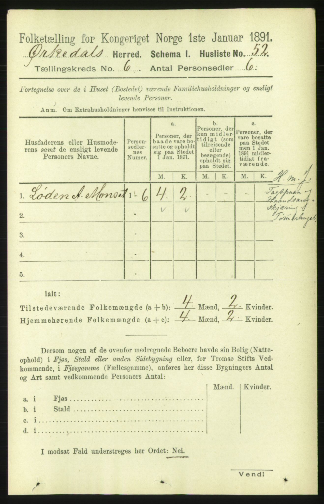 RA, 1891 census for 1638 Orkdal, 1891, p. 2818