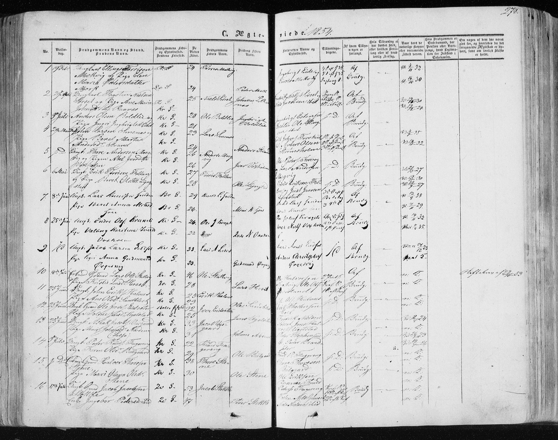 Ministerialprotokoller, klokkerbøker og fødselsregistre - Møre og Romsdal, SAT/A-1454/568/L0804: Parish register (official) no. 568A11, 1854-1868, p. 278