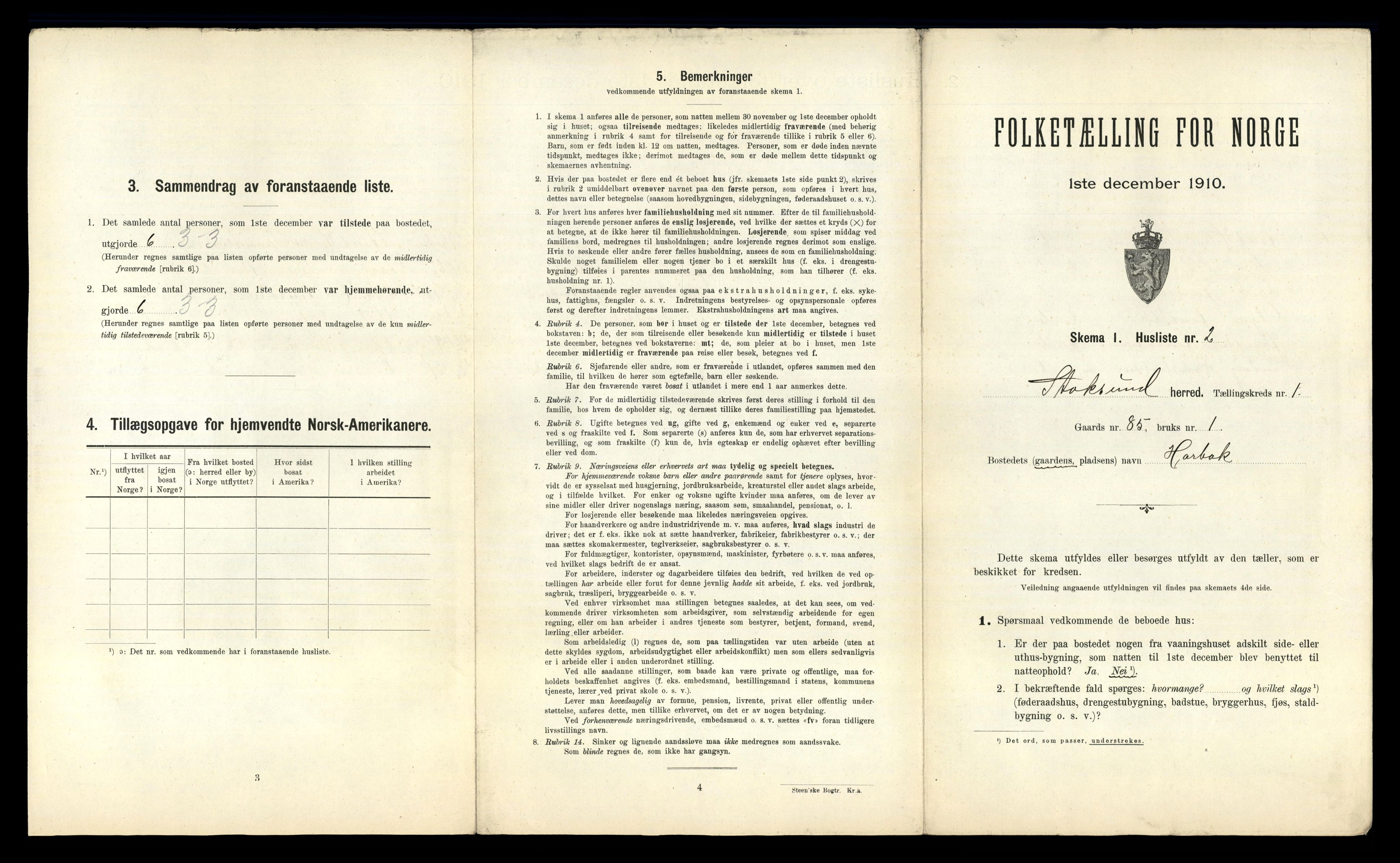 RA, 1910 census for Stoksund, 1910, p. 22