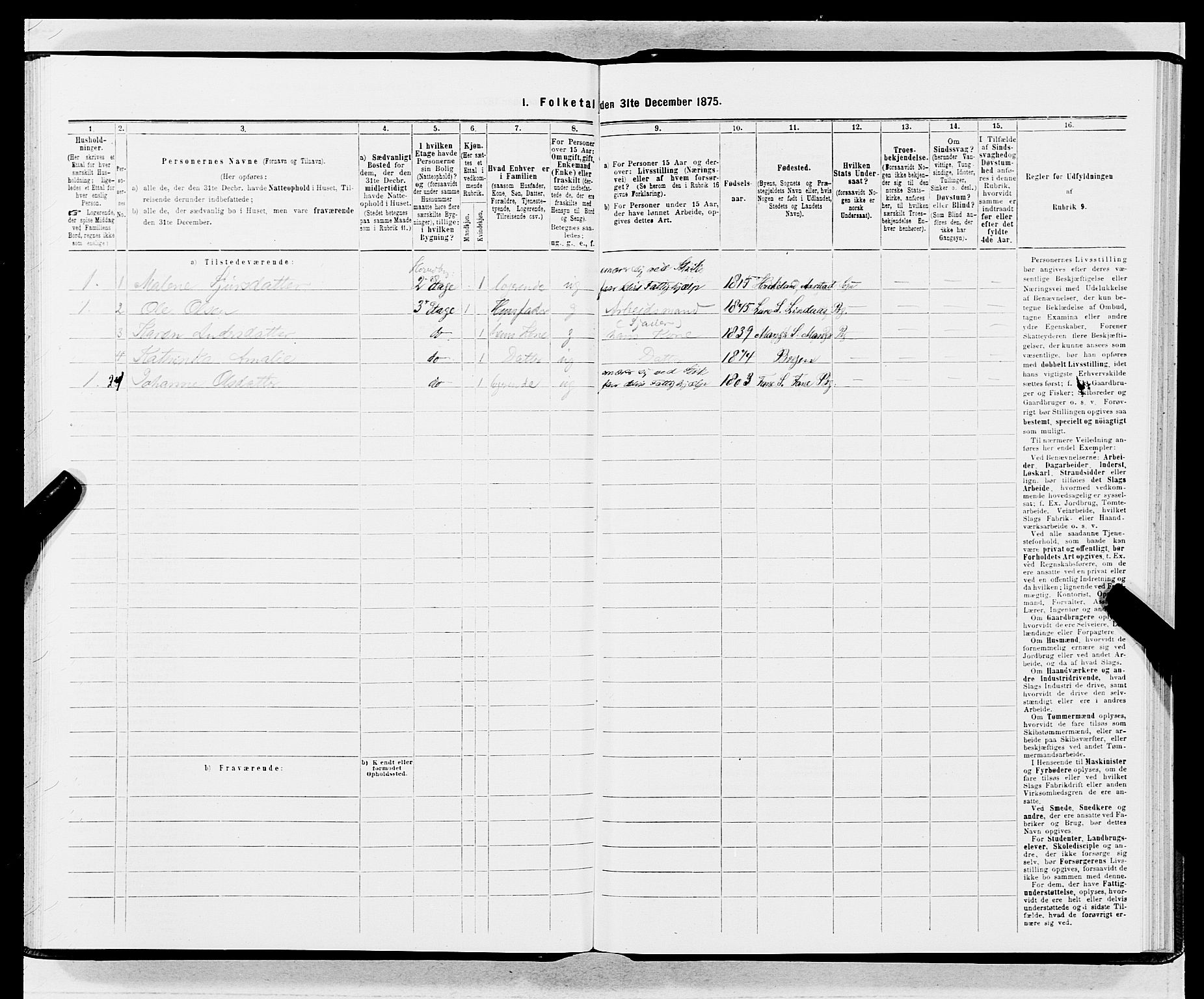 SAB, 1875 census for 1301 Bergen, 1875, p. 4000