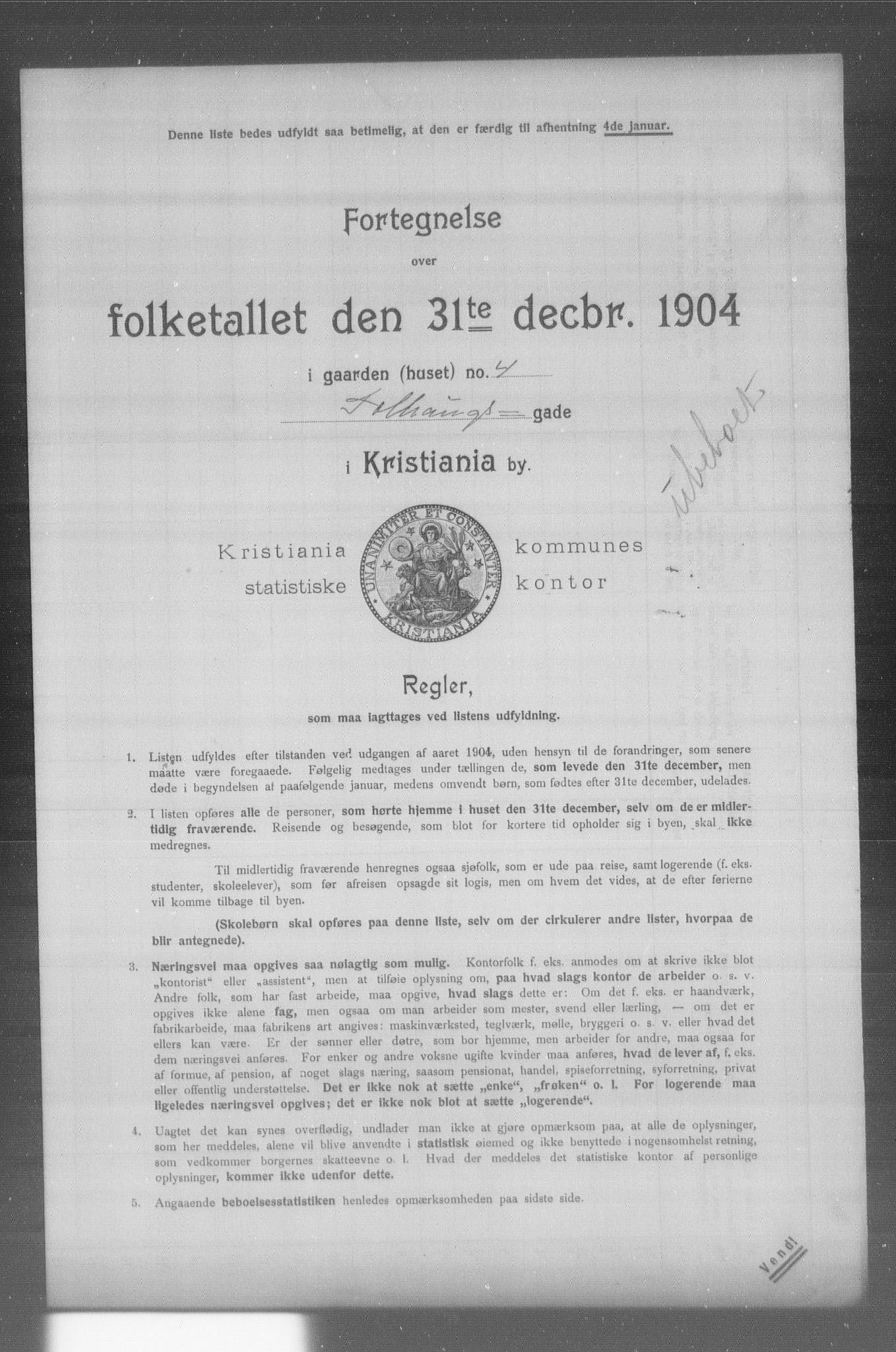 OBA, Municipal Census 1904 for Kristiania, 1904, p. 18886