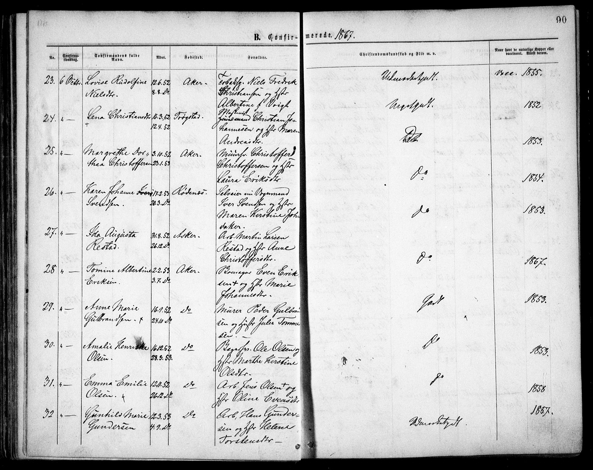 Grønland prestekontor Kirkebøker, AV/SAO-A-10848/F/Fa/L0003: Parish register (official) no. 3, 1862-1868, p. 90