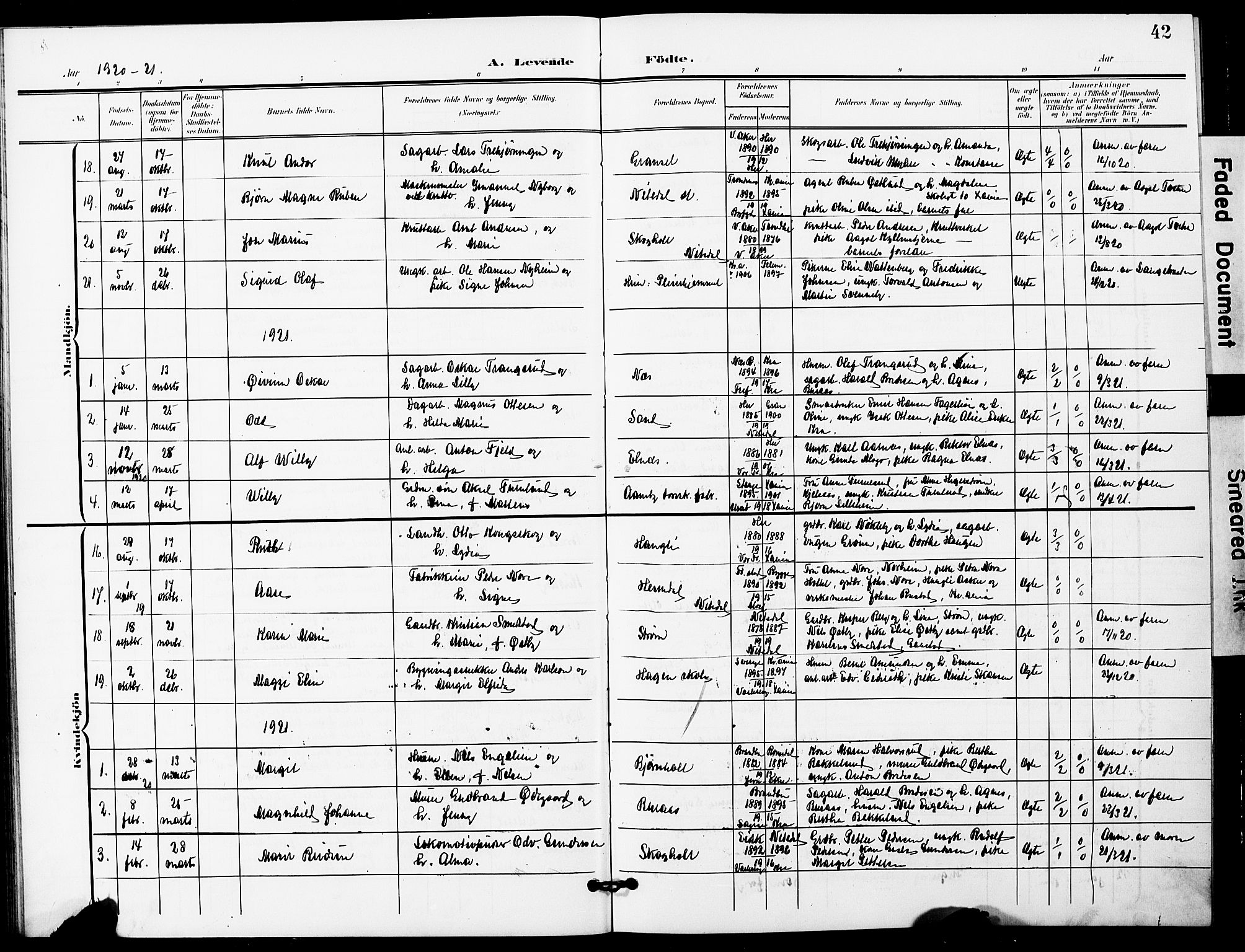 Nittedal prestekontor Kirkebøker, SAO/A-10365a/G/Gb/L0003: Parish register (copy) no. II 3, 1902-1924, p. 42