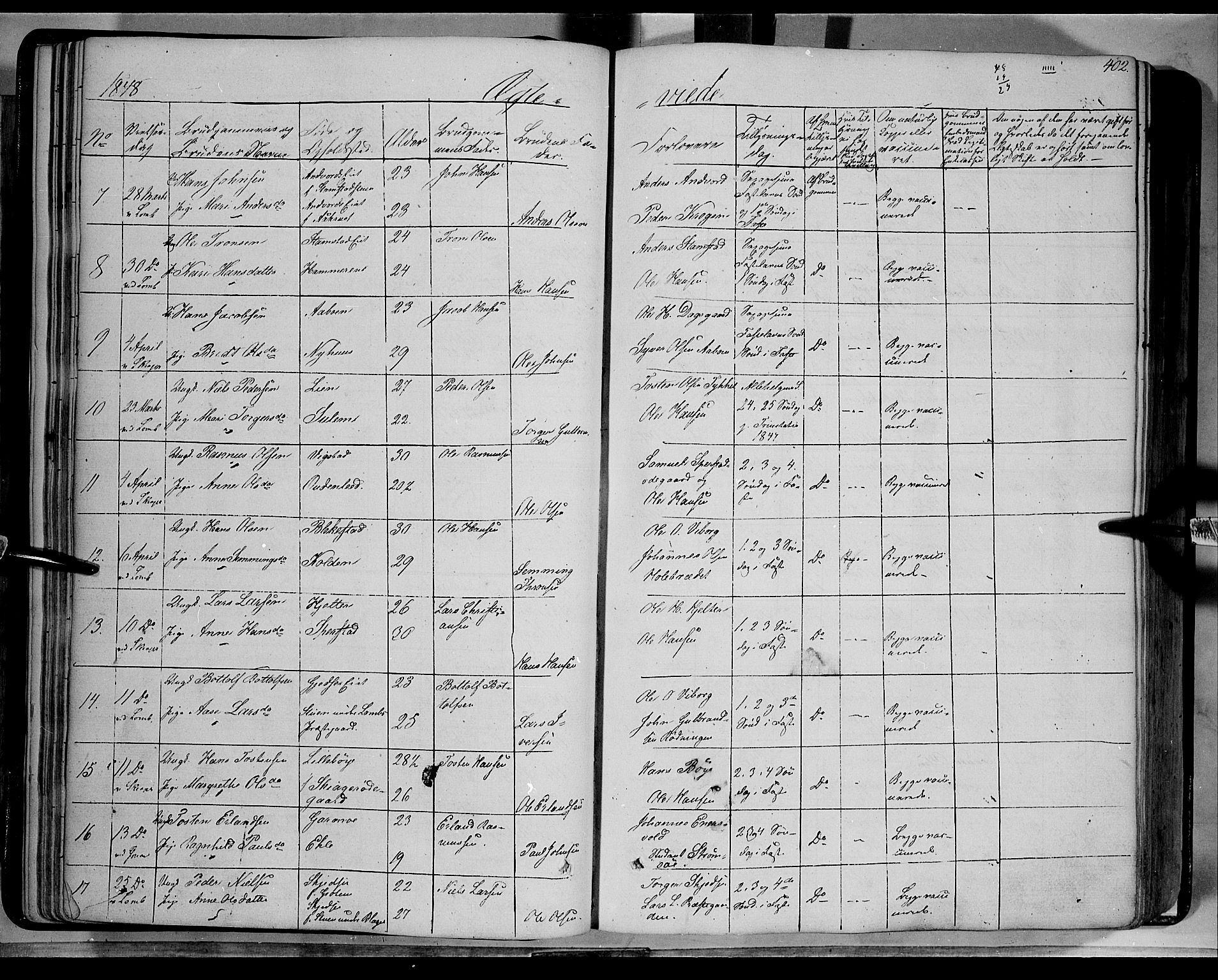 Lom prestekontor, AV/SAH-PREST-070/K/L0006: Parish register (official) no. 6B, 1837-1863, p. 402