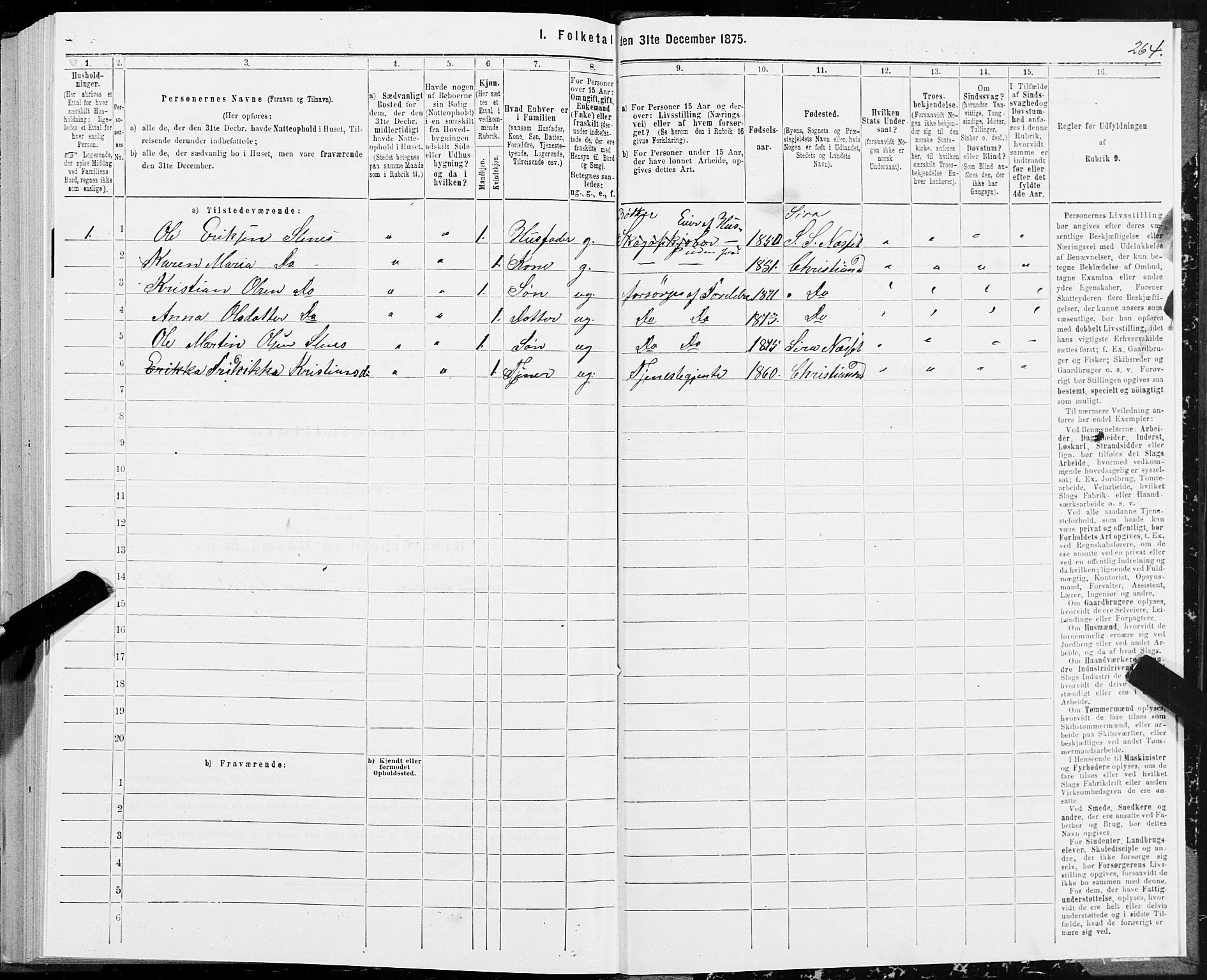 SAT, 1875 census for 1543P Nesset, 1875, p. 3264