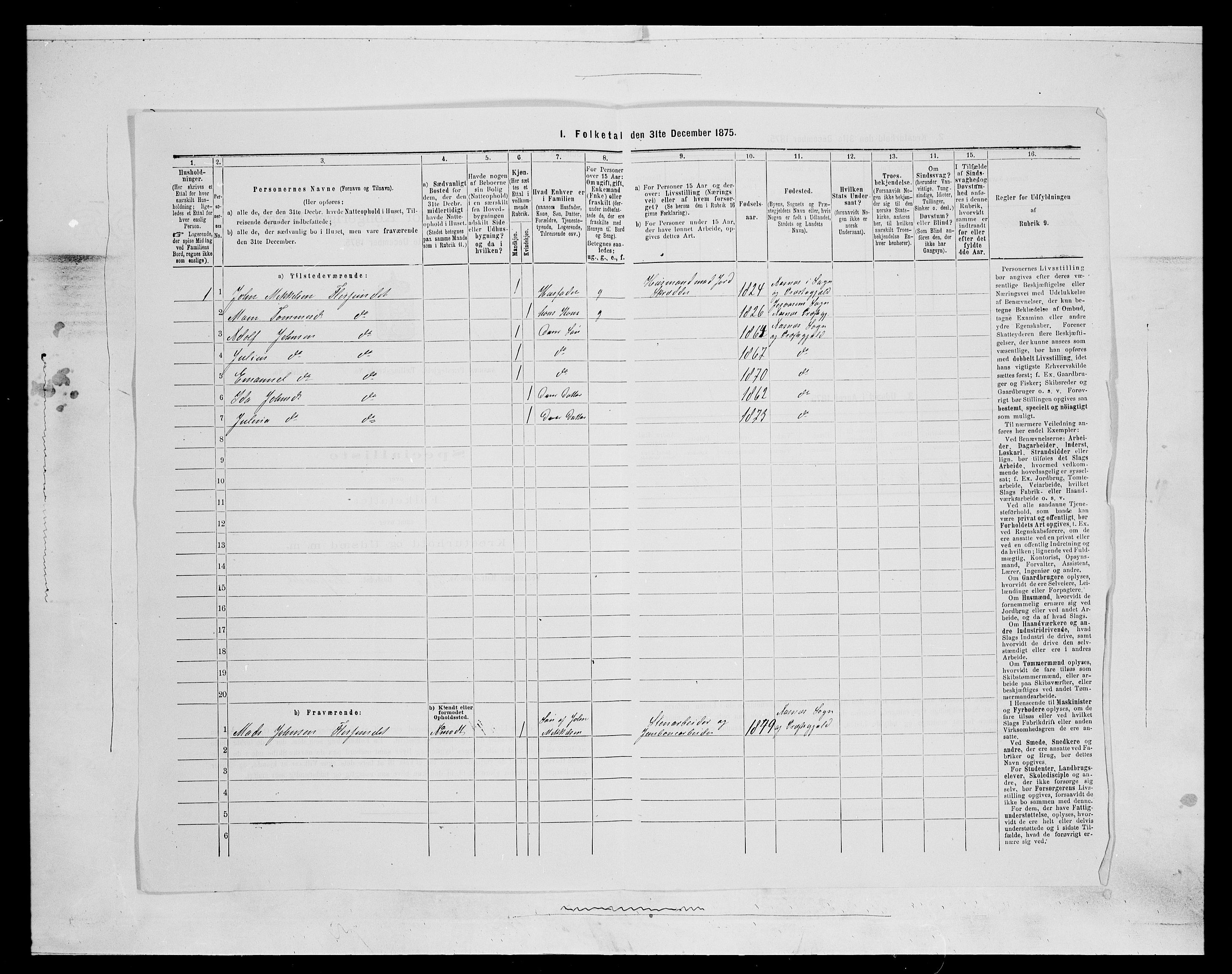 SAH, 1875 census for 0425P Åsnes, 1875, p. 457