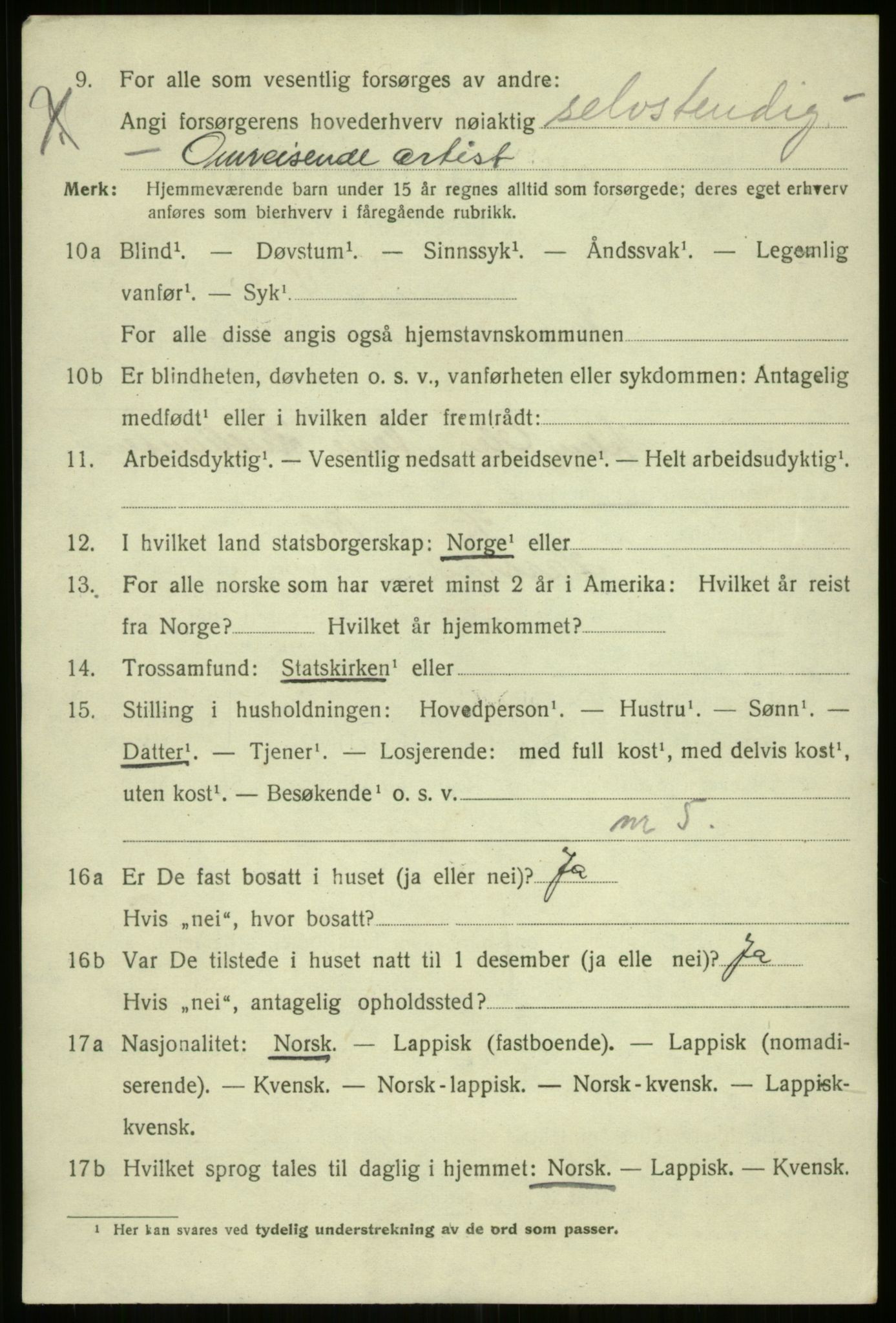 SATØ, 1920 census for Harstad, 1920, p. 7401