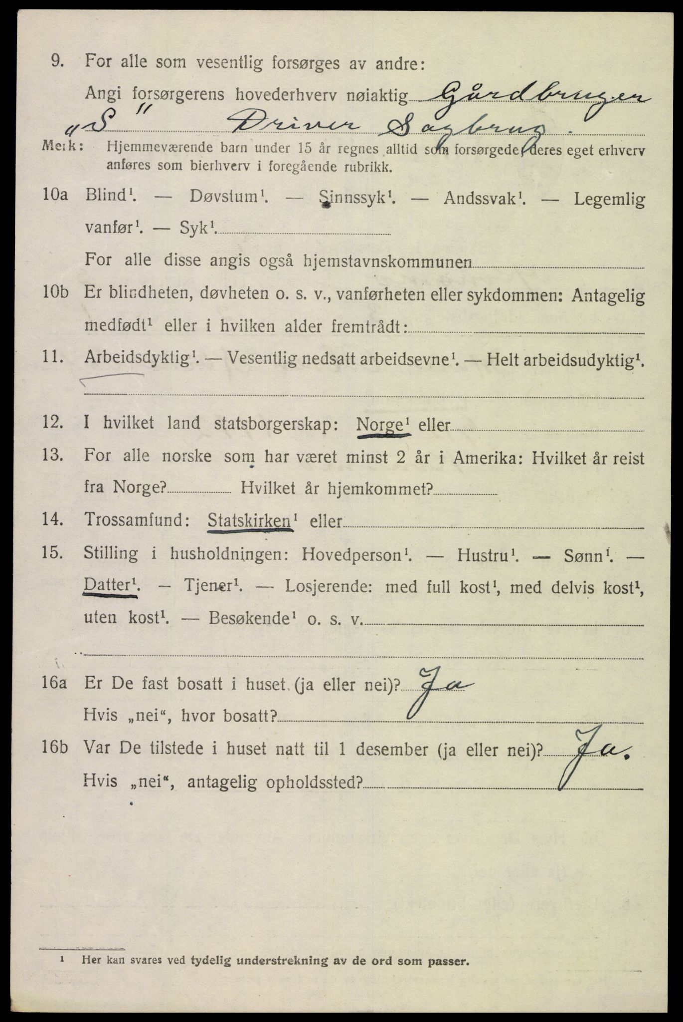 SAK, 1920 census for Konsmo, 1920, p. 1305