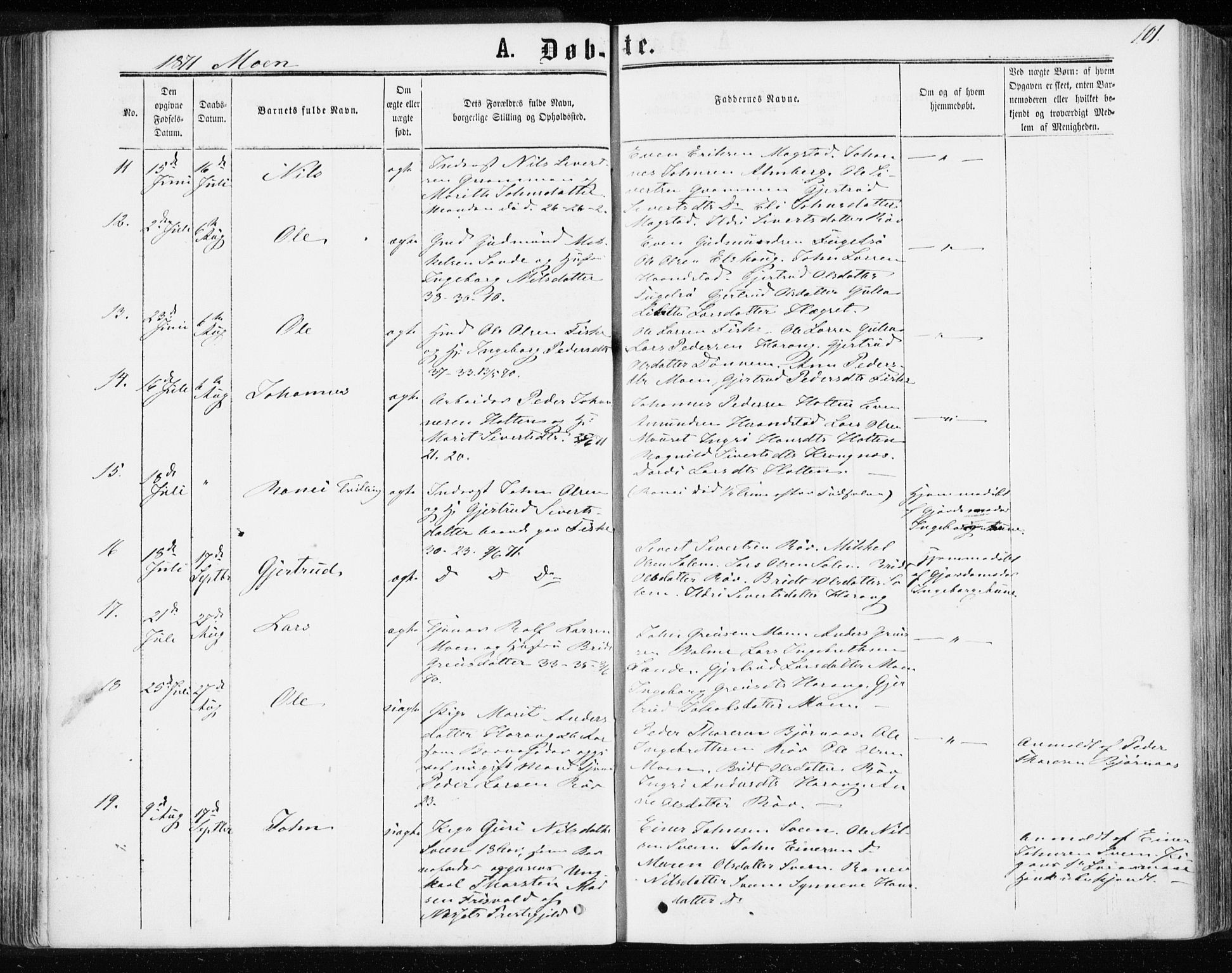 Ministerialprotokoller, klokkerbøker og fødselsregistre - Møre og Romsdal, SAT/A-1454/595/L1045: Parish register (official) no. 595A07, 1863-1873, p. 101